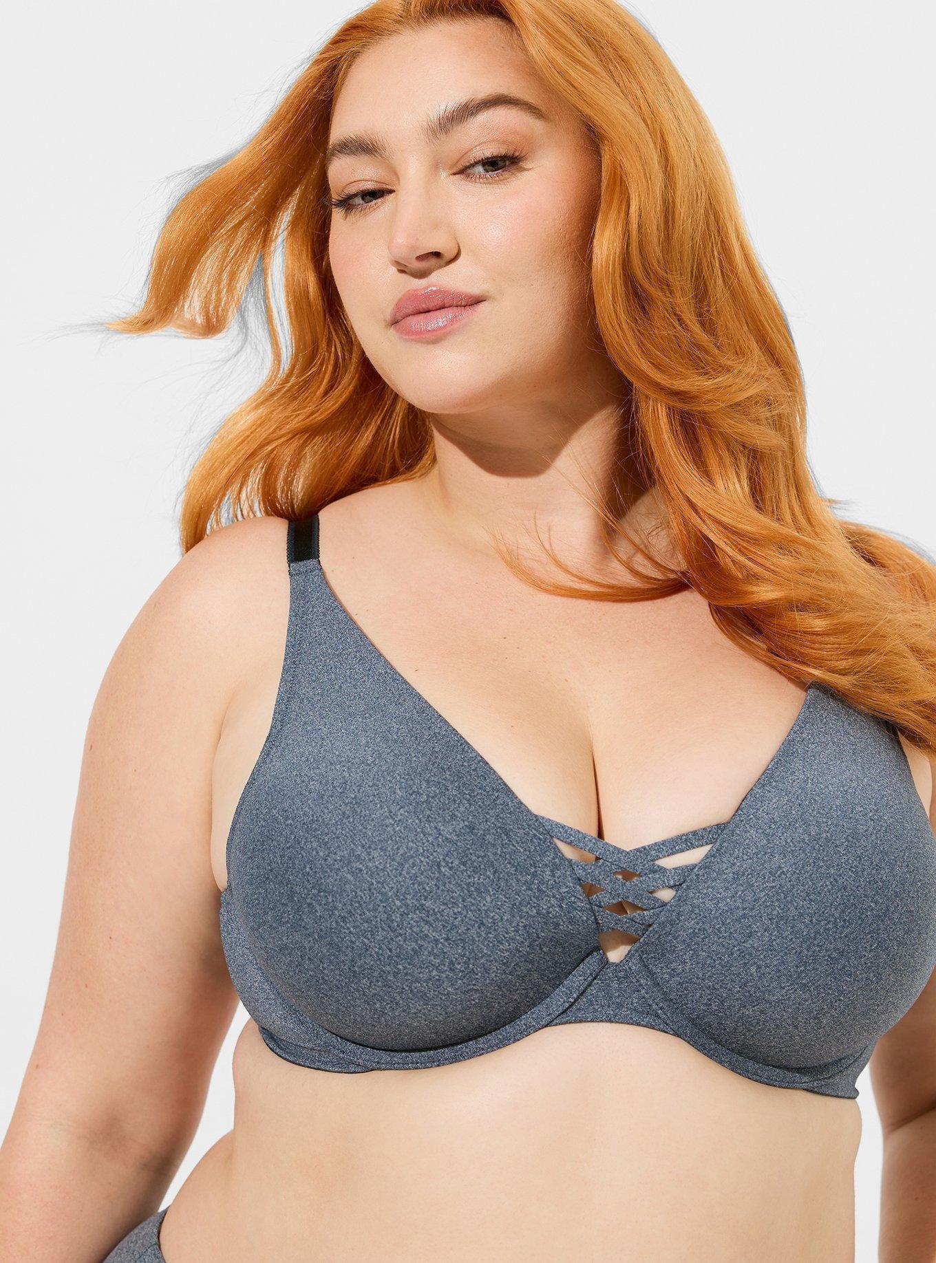 The Natural Women's Plus-Size Full Figure Plunge Bra Bra, Black, 11 :  : Clothing, Shoes & Accessories