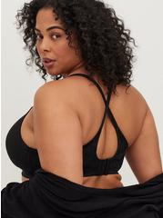 Wire-Free Lightly Lined Smooth Racerback Bra, RICH BLACK, hi-res