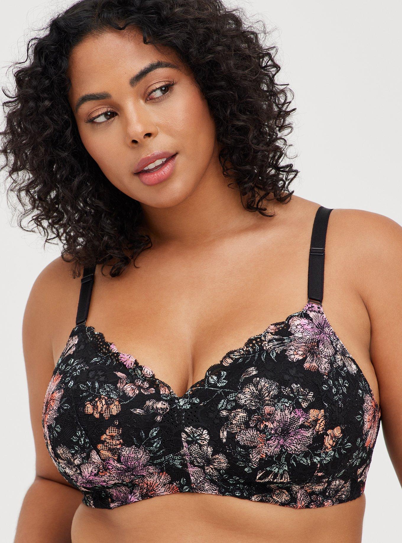 TORRID 42DDD WIRE-FREE LIGHTLY LINED PRINT 360° BACK SMOOTHING BRA