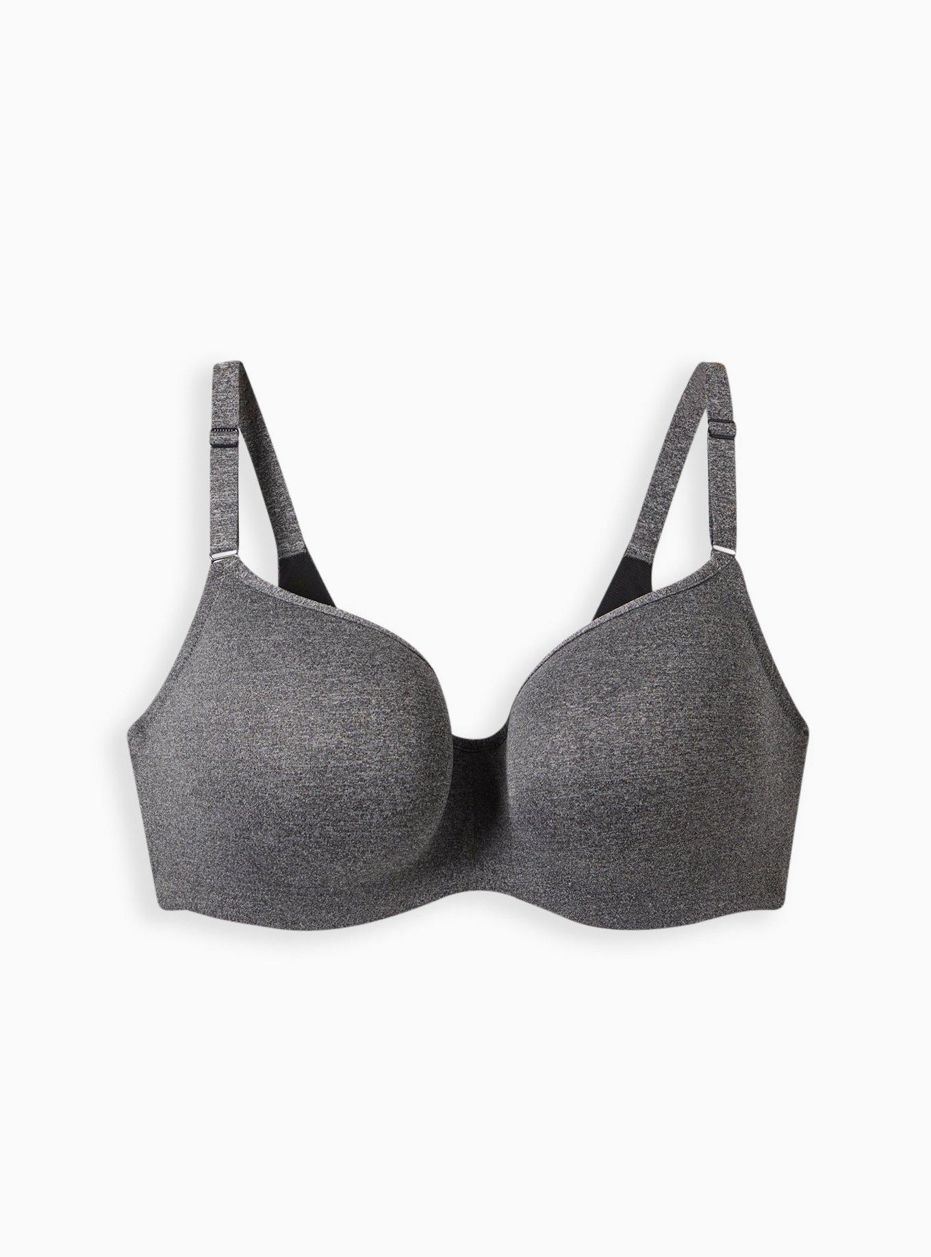 Plus Size Balconette Lightly Lined Heathered Bra, , flat