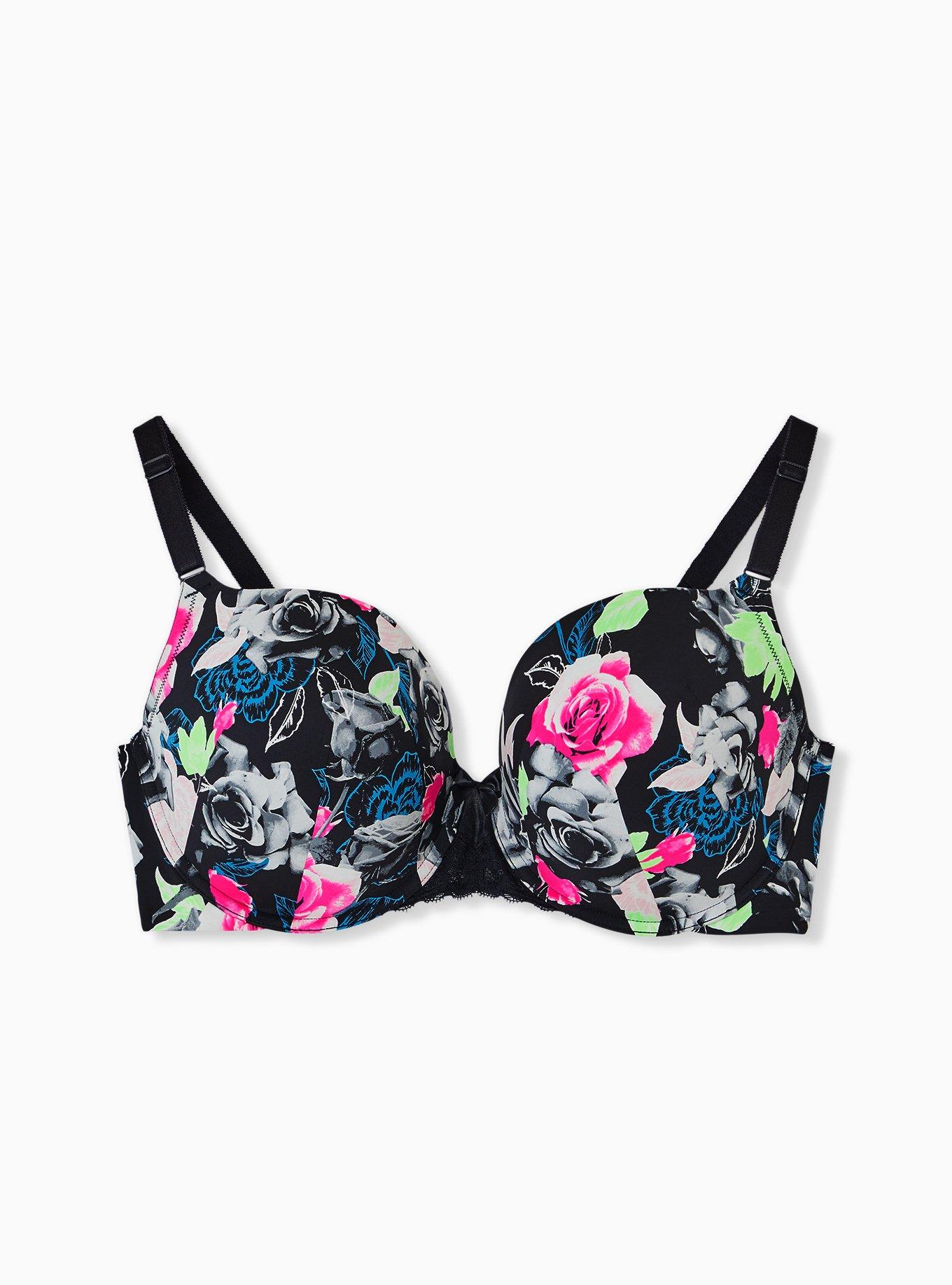 Perfect Coverage Push-Up Smooth Bra, X RAY FLORAL RICH BLACK, alternate