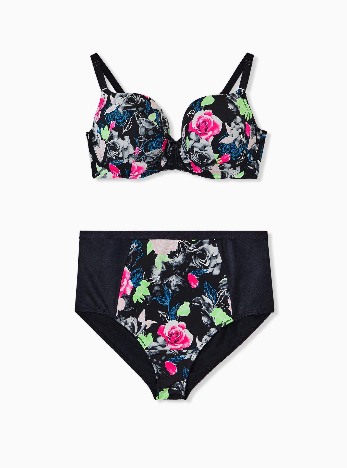 Perfect Coverage Push-Up Smooth Bra, X RAY FLORAL RICH BLACK, alternate