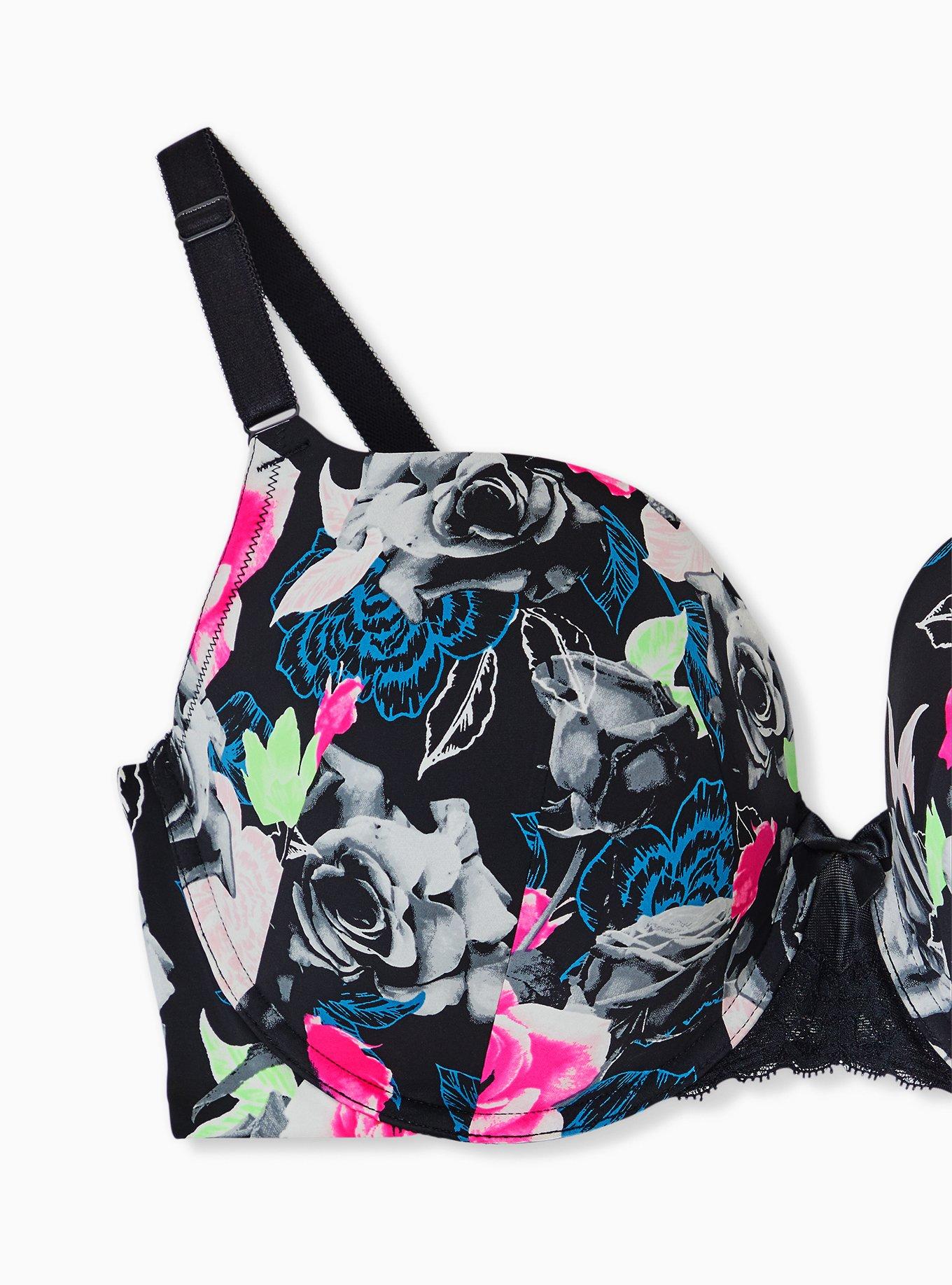 Perfect Coverage Push-Up Smooth Bra, X RAY FLORAL RICH BLACK, alternate