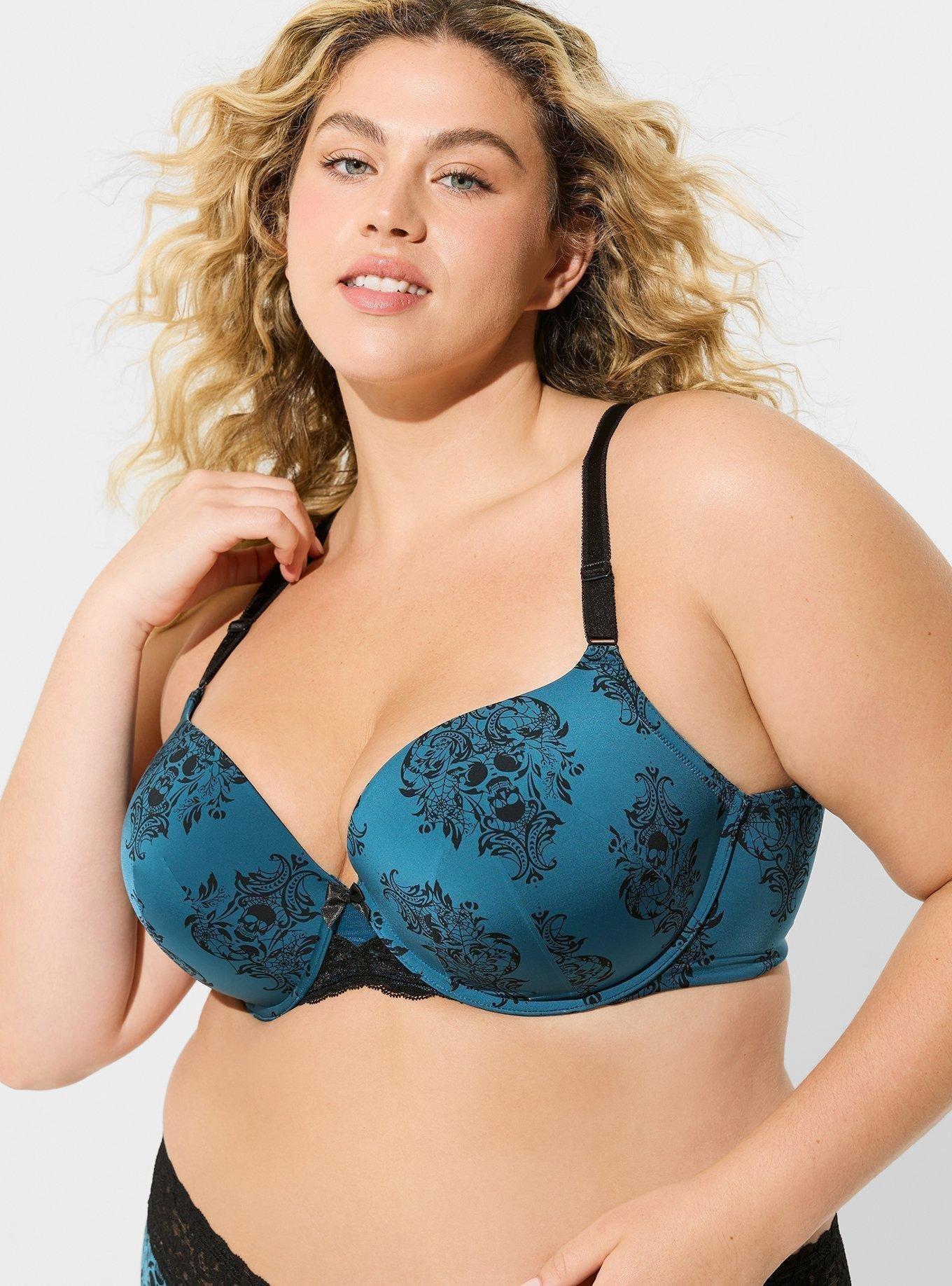 Torrid full coverage balconette bra skulls 42C