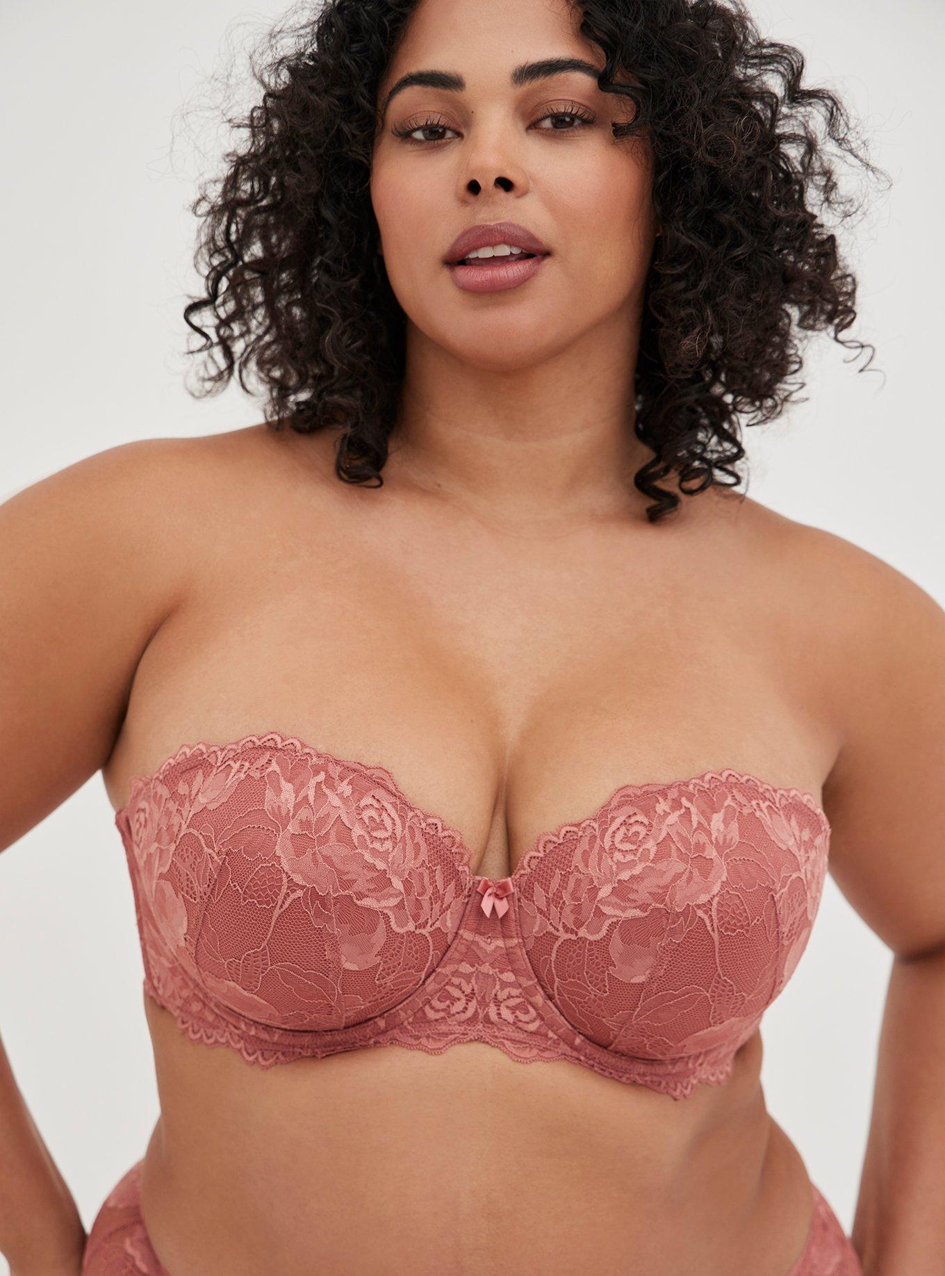 Torrid Curve Strapless Underwire Bra Nude Lace 40B Size undefined