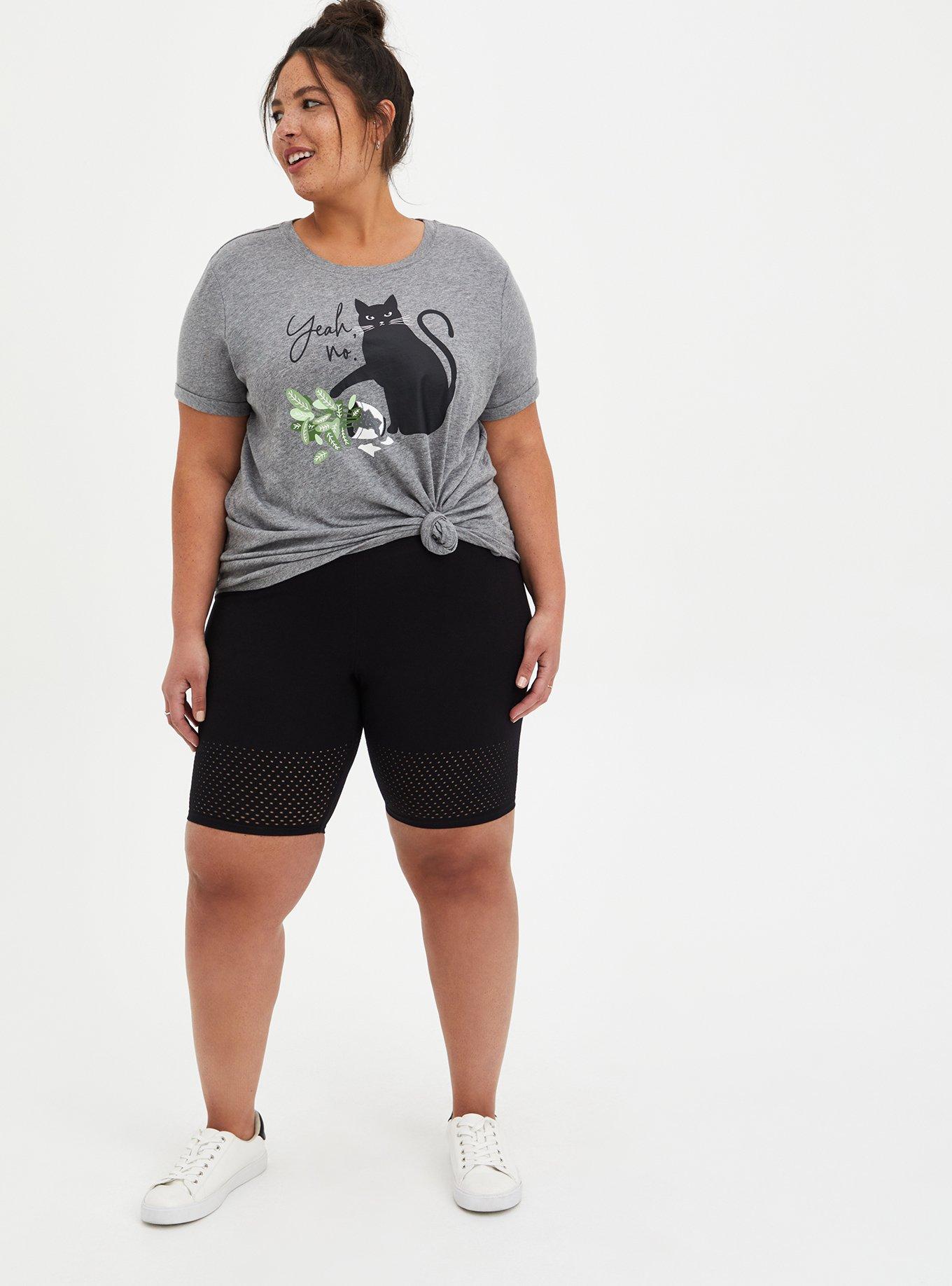 Plus Size Black Laser Dot Hem Bike Short Torrid