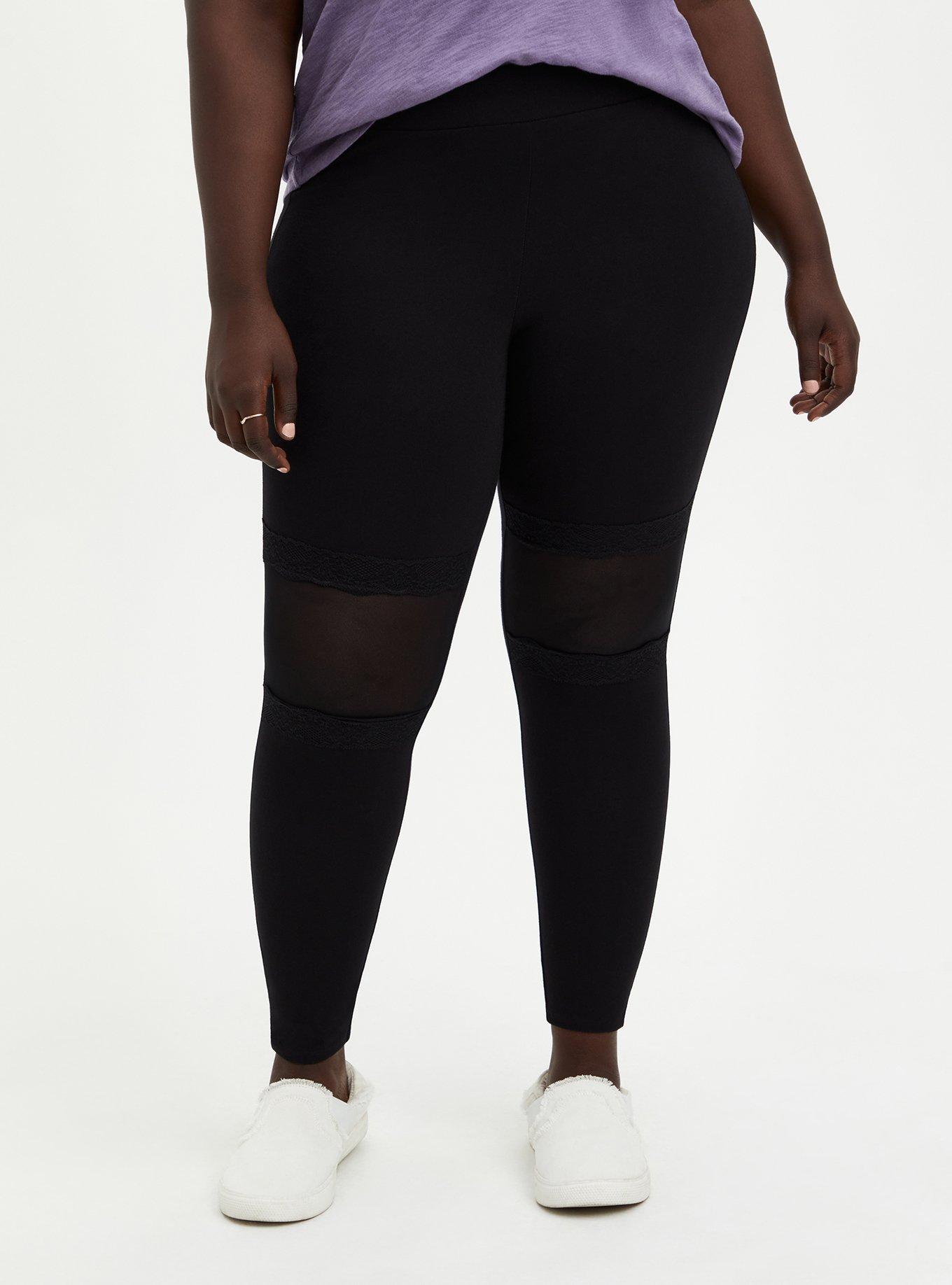 Plus Size Premium Lace Knee Legging Black Torrid