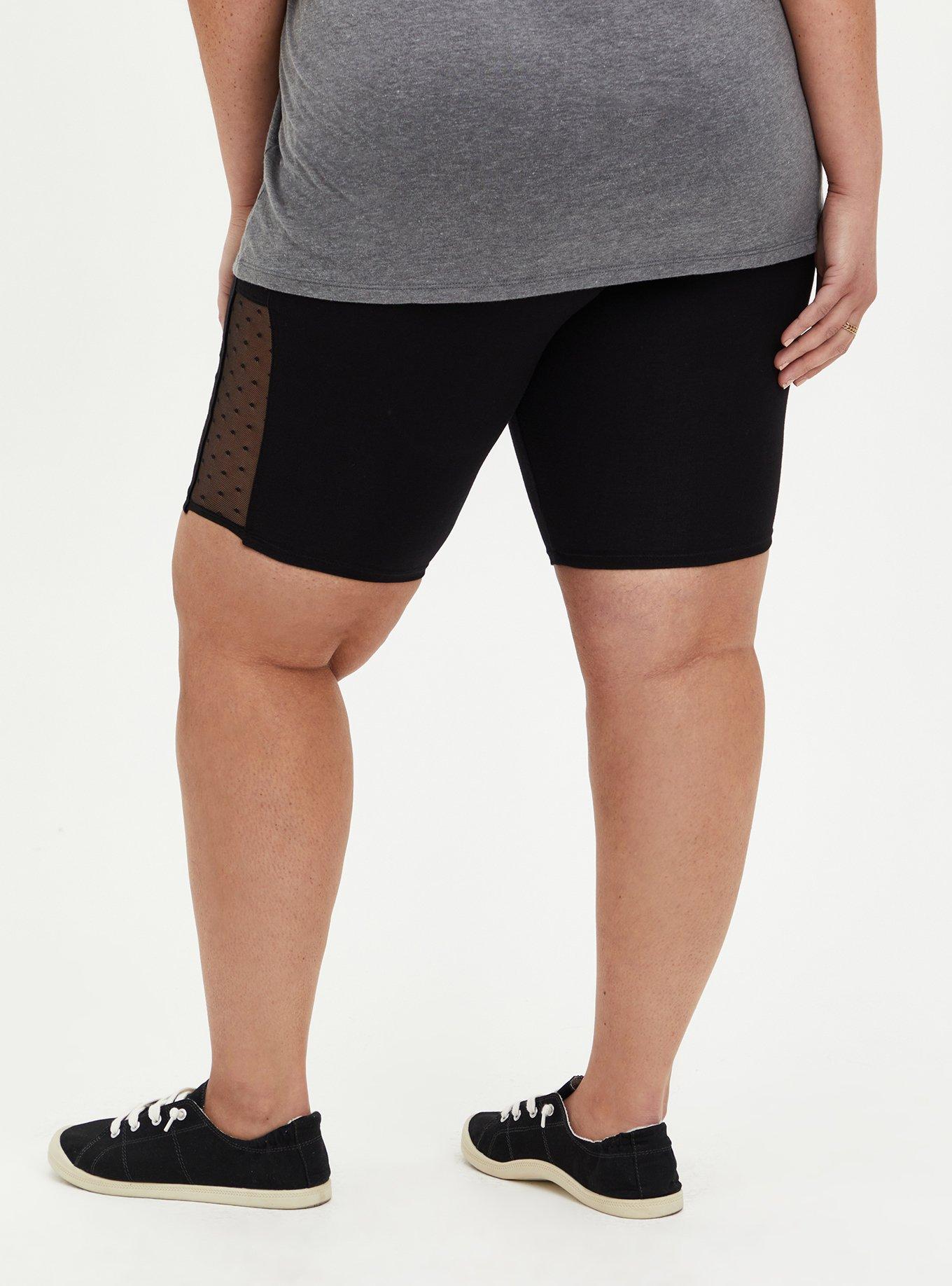 Plus Size - Black Mesh Side Bike Short - Torrid