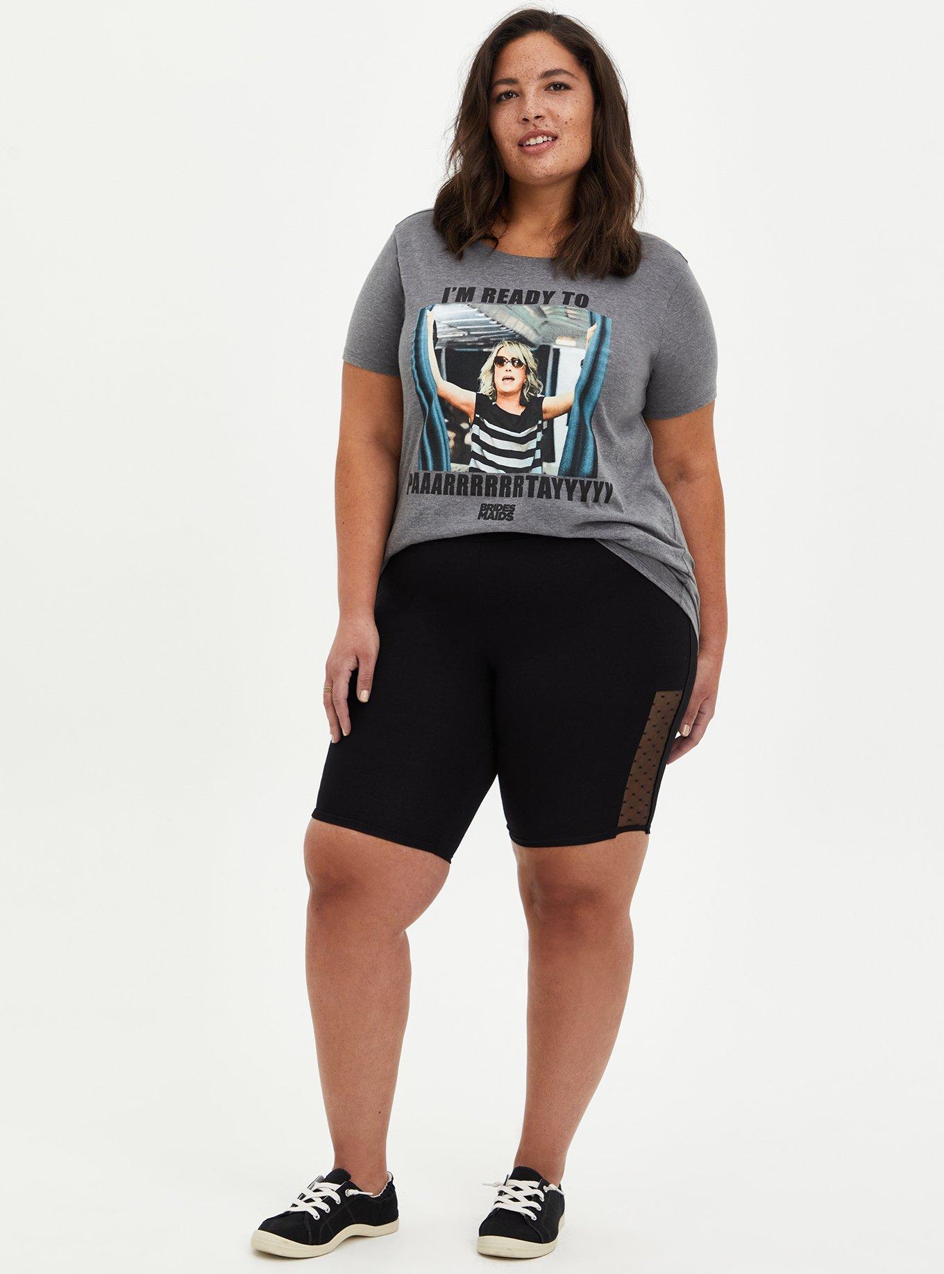 Plus Size - Black Mesh Side Bike Short - Torrid