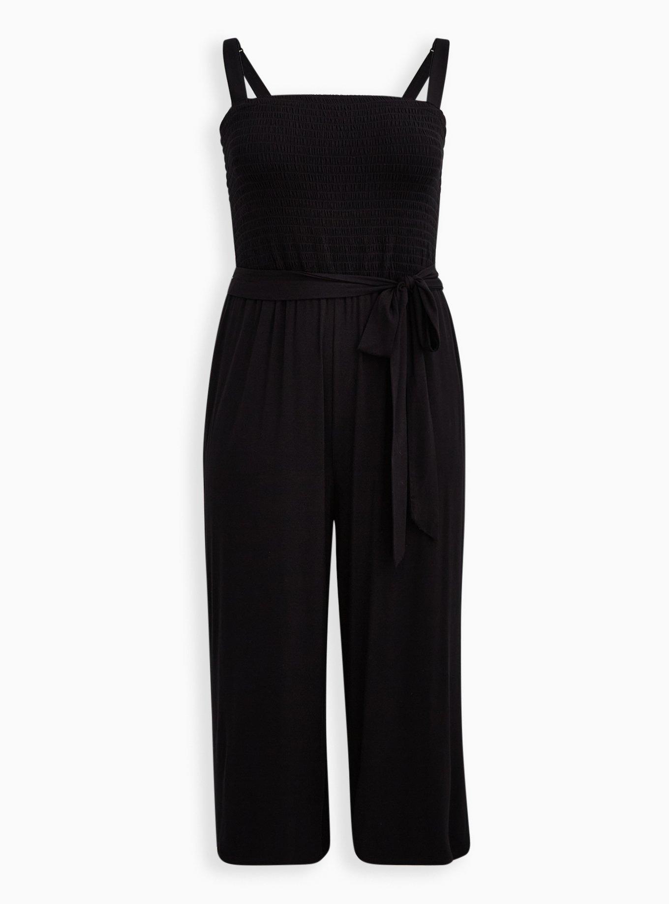 Plus Size - Black Super Soft Smocked Jumpsuit - Torrid