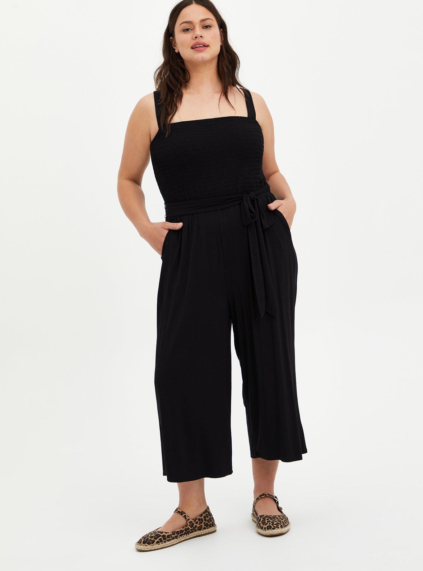 Plus Size - Black Super Soft Smocked Jumpsuit - Torrid