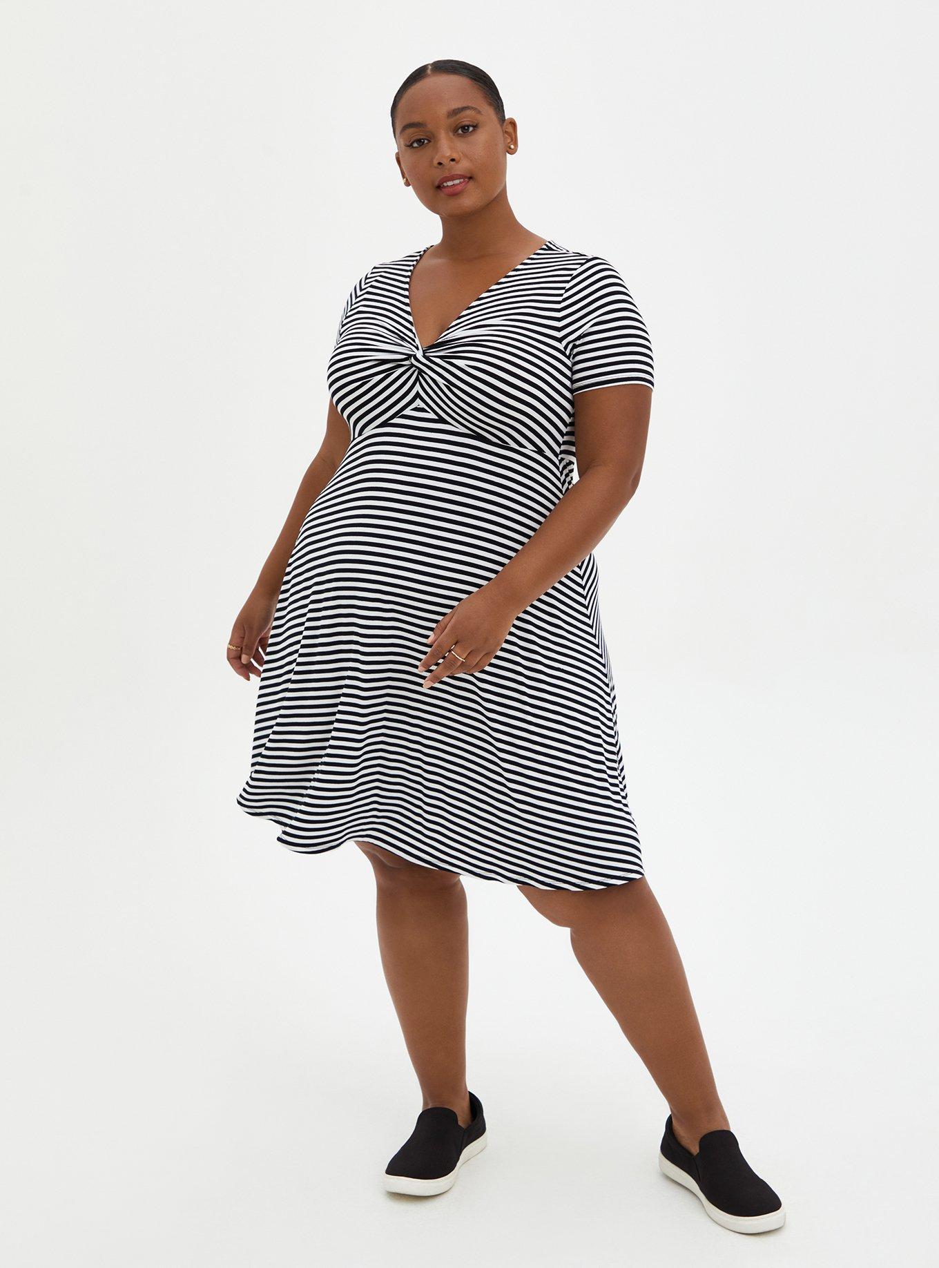 Torrid black and white hotsell striped dress