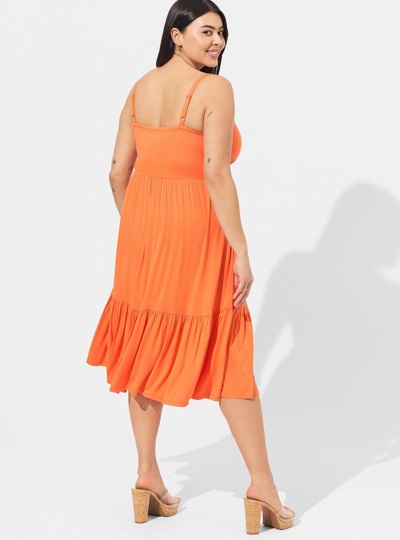 Midi Super Soft Tiered Dress, NASTURTIUM, alternate