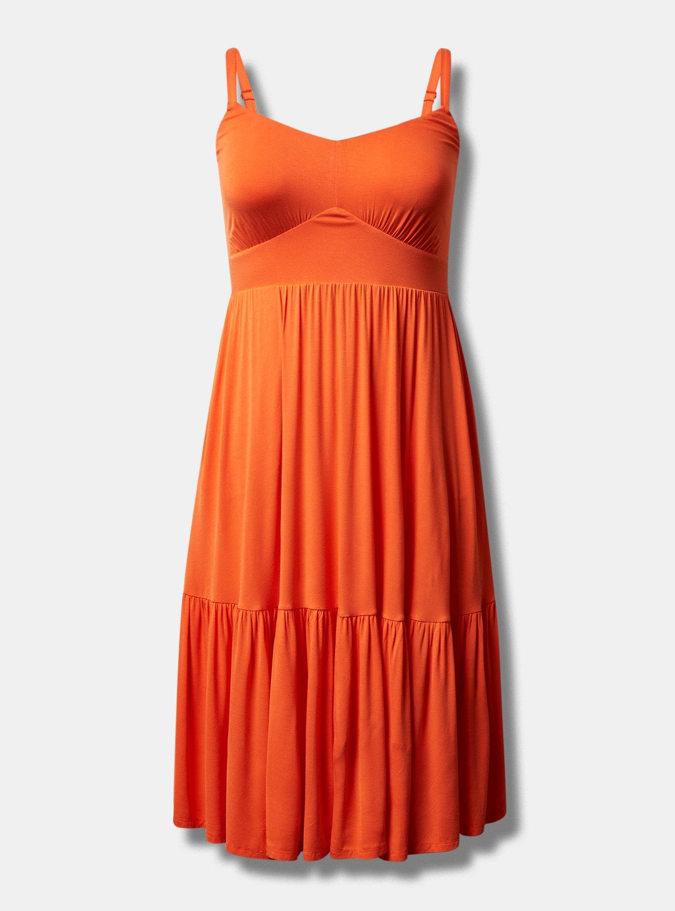 Midi Super Soft Tiered Dress, NASTURTIUM, hi-res