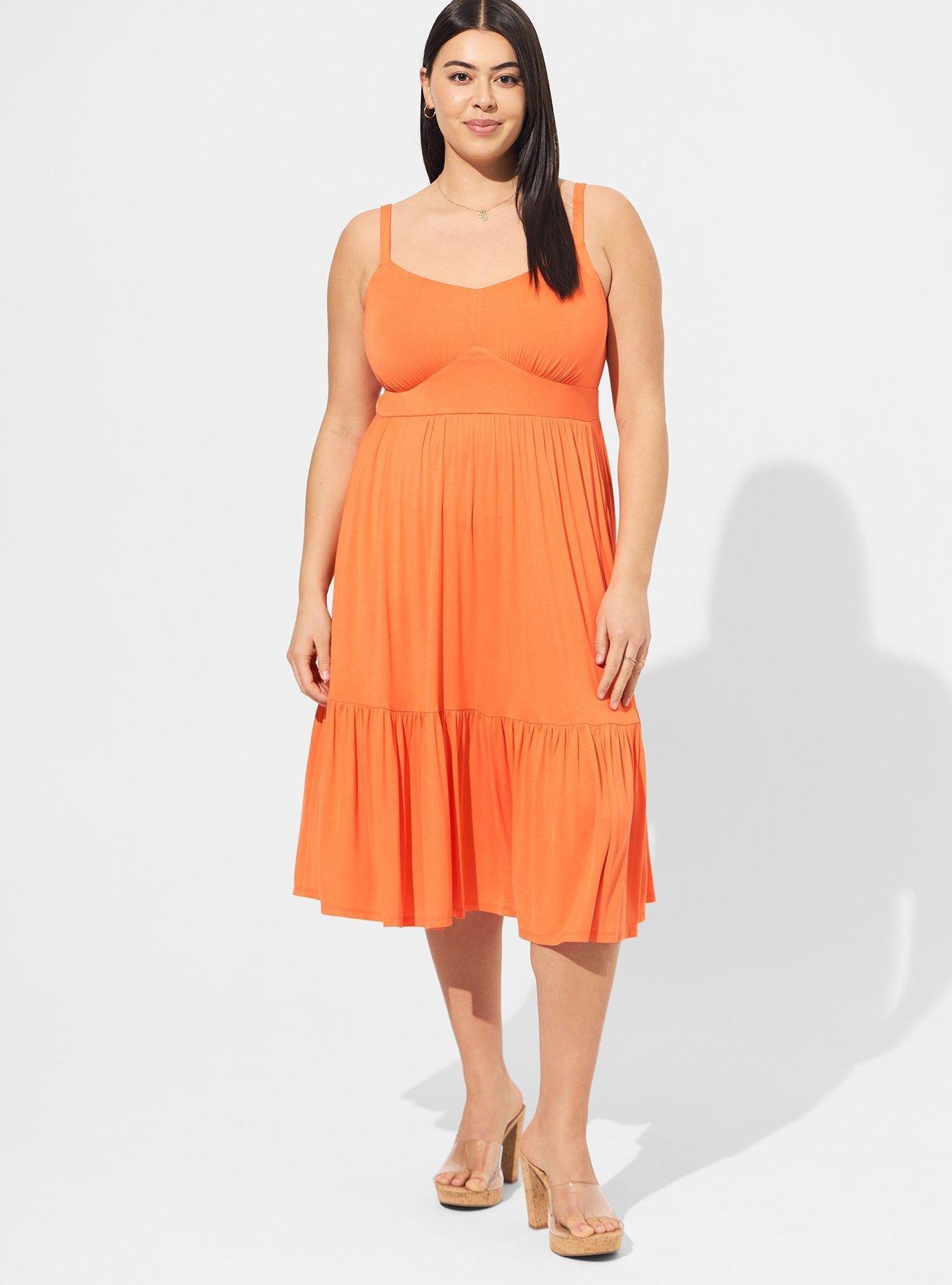 Midi Super Soft Tiered Dress, NASTURTIUM, hi-res