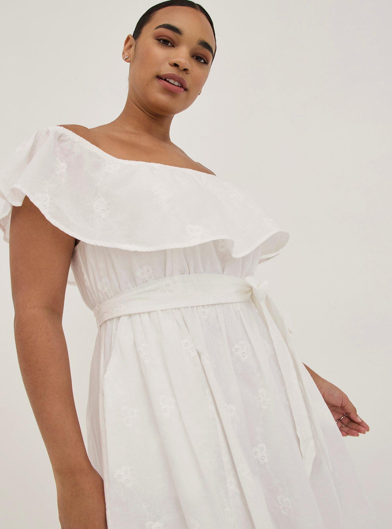 Off the shoulder tie waist outlet dress