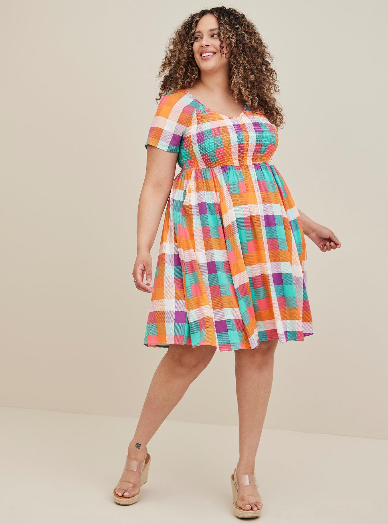 white christmas dresses Plus Size Classic Stripe Skater Dress main image 0