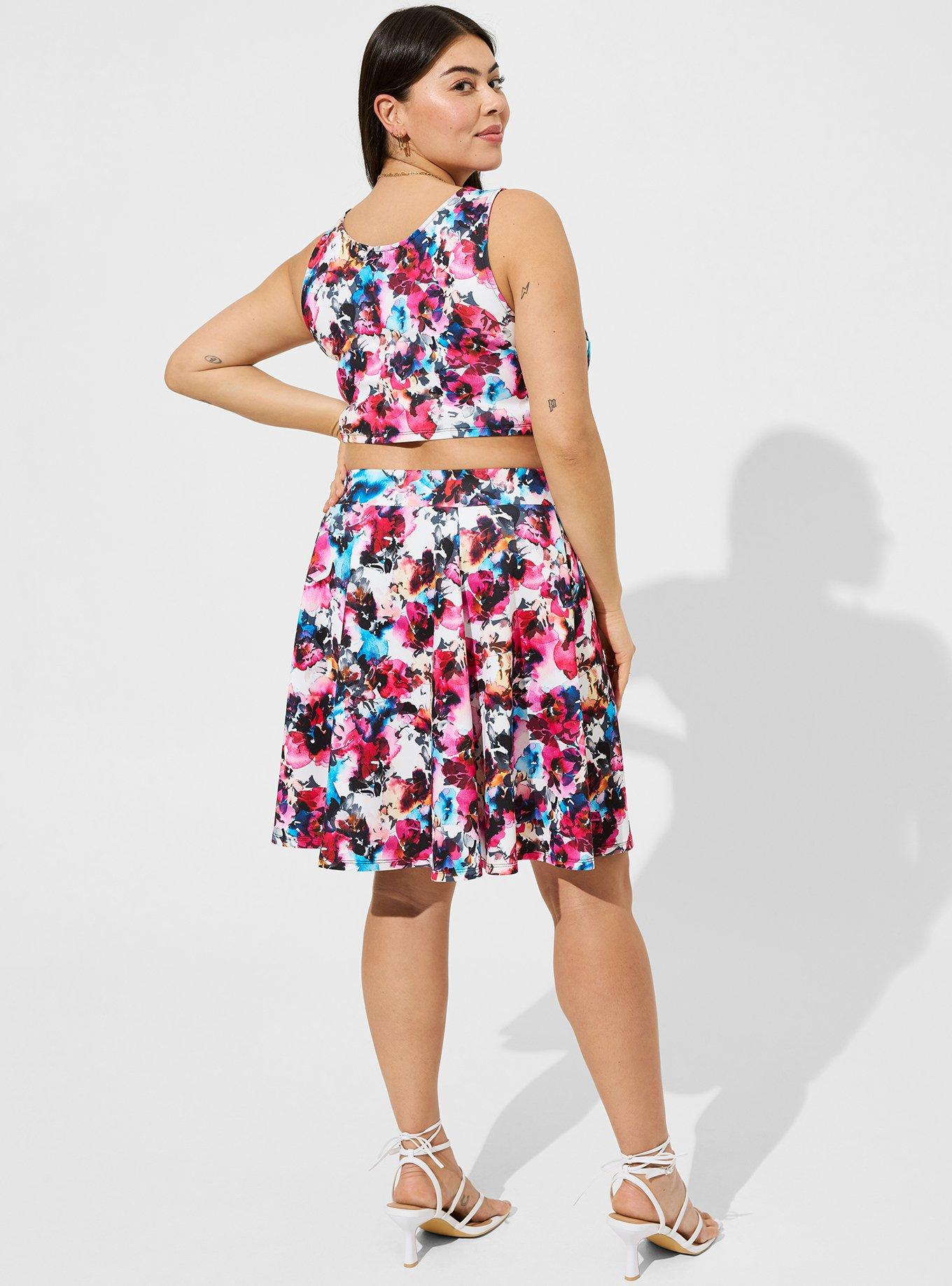 Plus Size Mini Scuba Skater Set, LIGHT BOX FLORAL, alternate