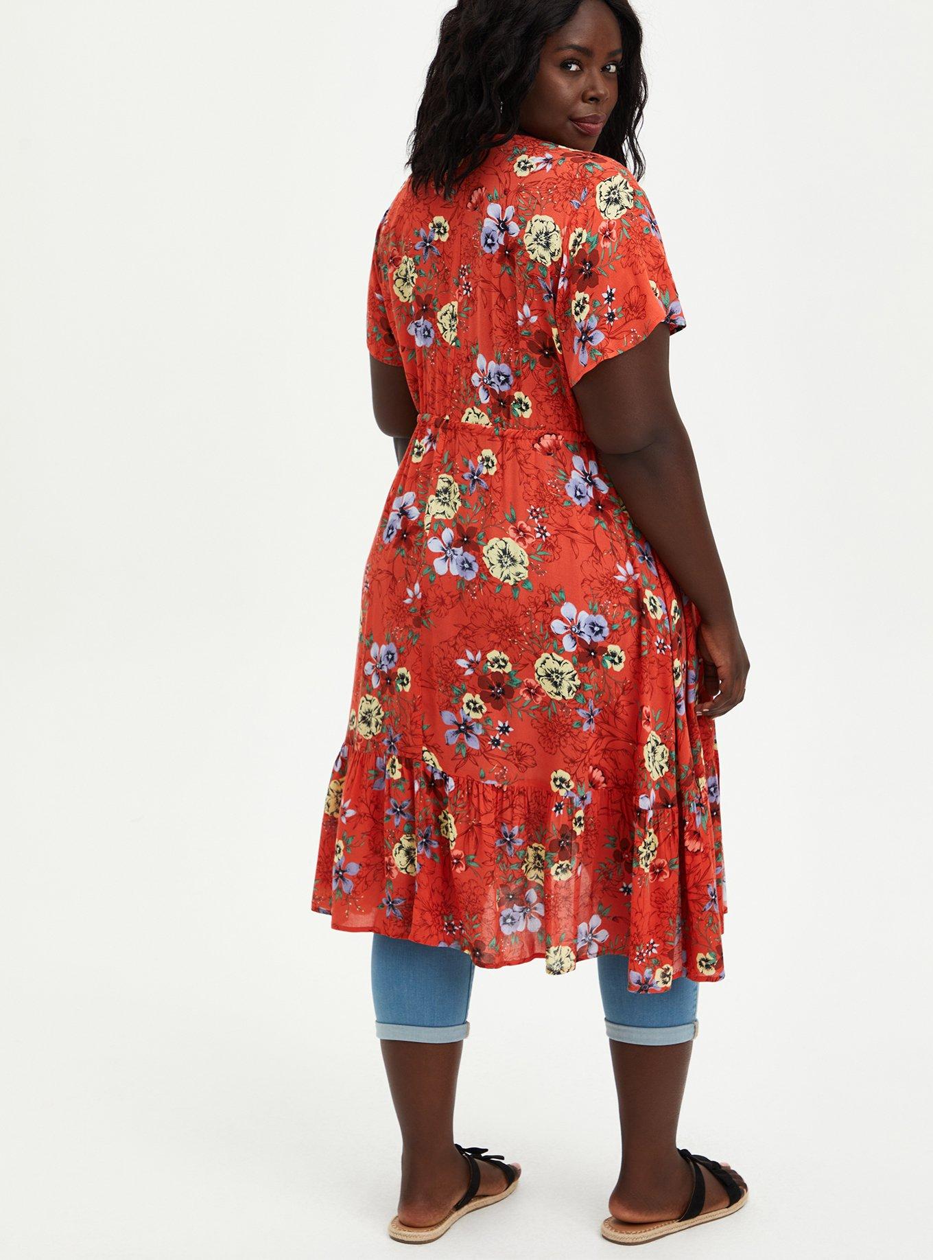 Plus Size Crepe Tie Front Kimono Torrid