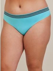Seamless Smooth Mid-Rise Thong Sporty Panty, BLUE RADIANCE, alternate