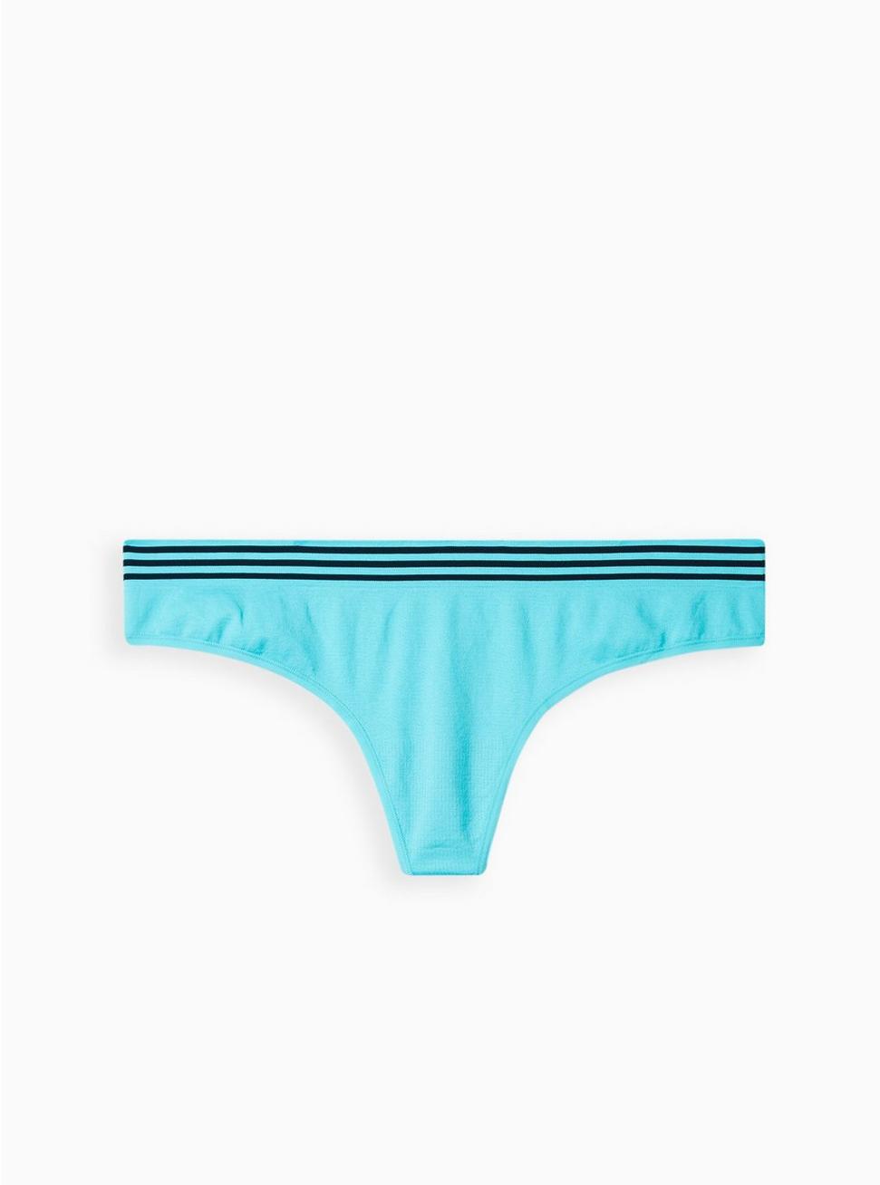Seamless Smooth Mid-Rise Thong Sporty Panty, BLUE RADIANCE, hi-res