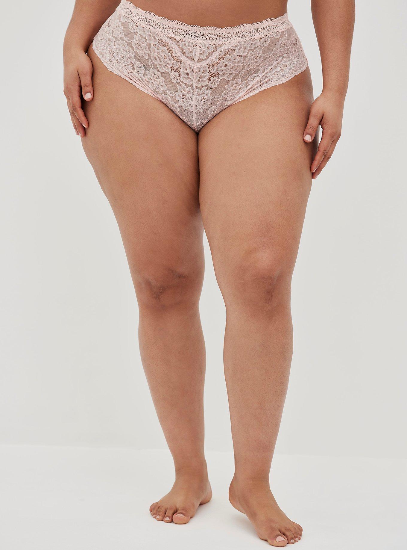 Plus Size - Floral Lace Strappy Mid Rise Cheeky Panty - Torrid