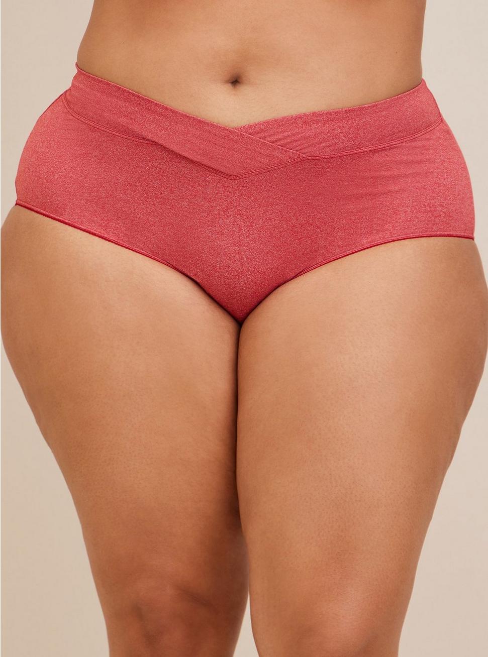 Microfiber Mid-Rise Brief Heather Panty, JESTER RED HEATHER RED, alternate