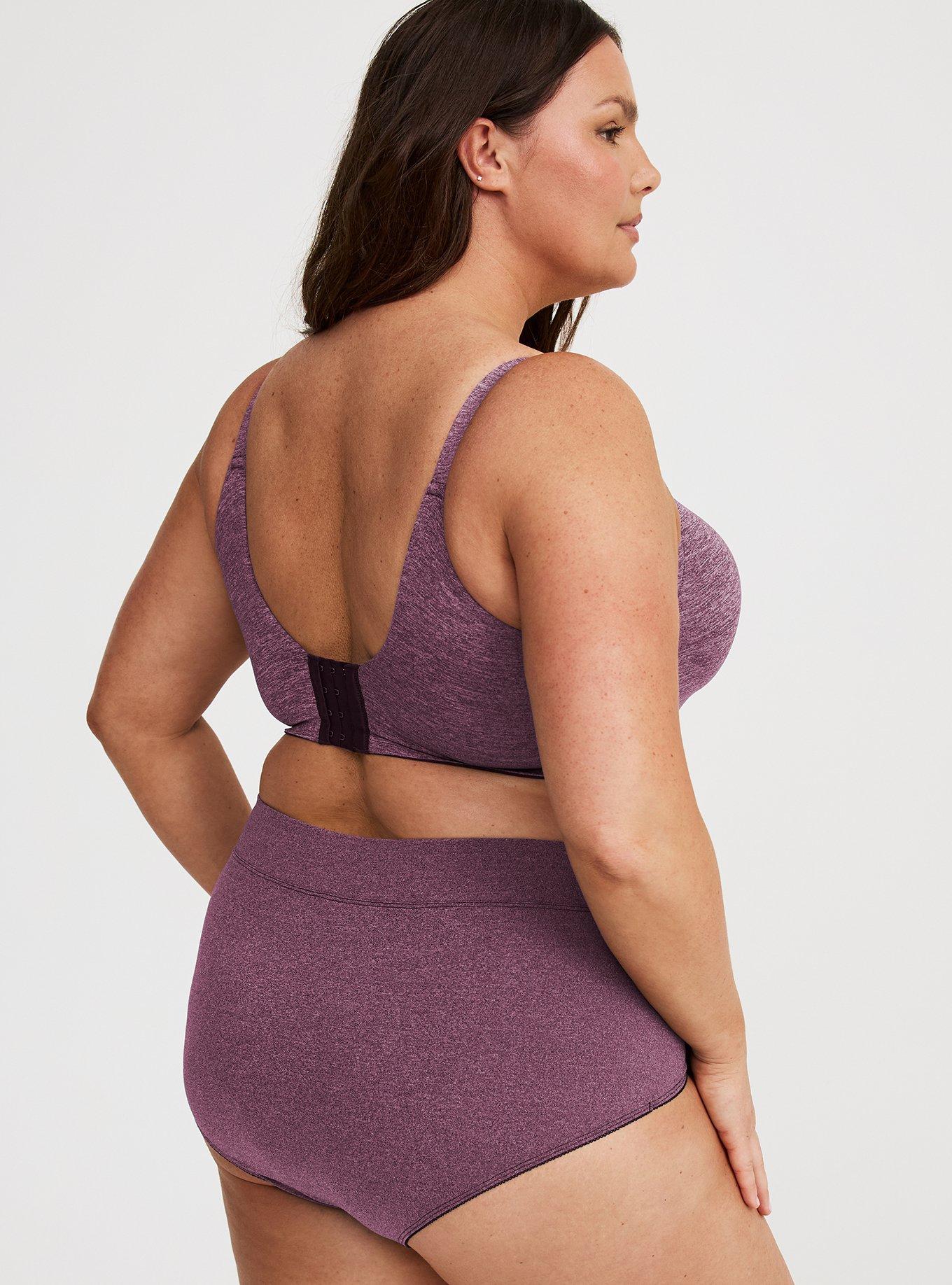 Microfiber Mid-Rise Brief Heather Panty, POTENT PURPLE HEATHER, alternate