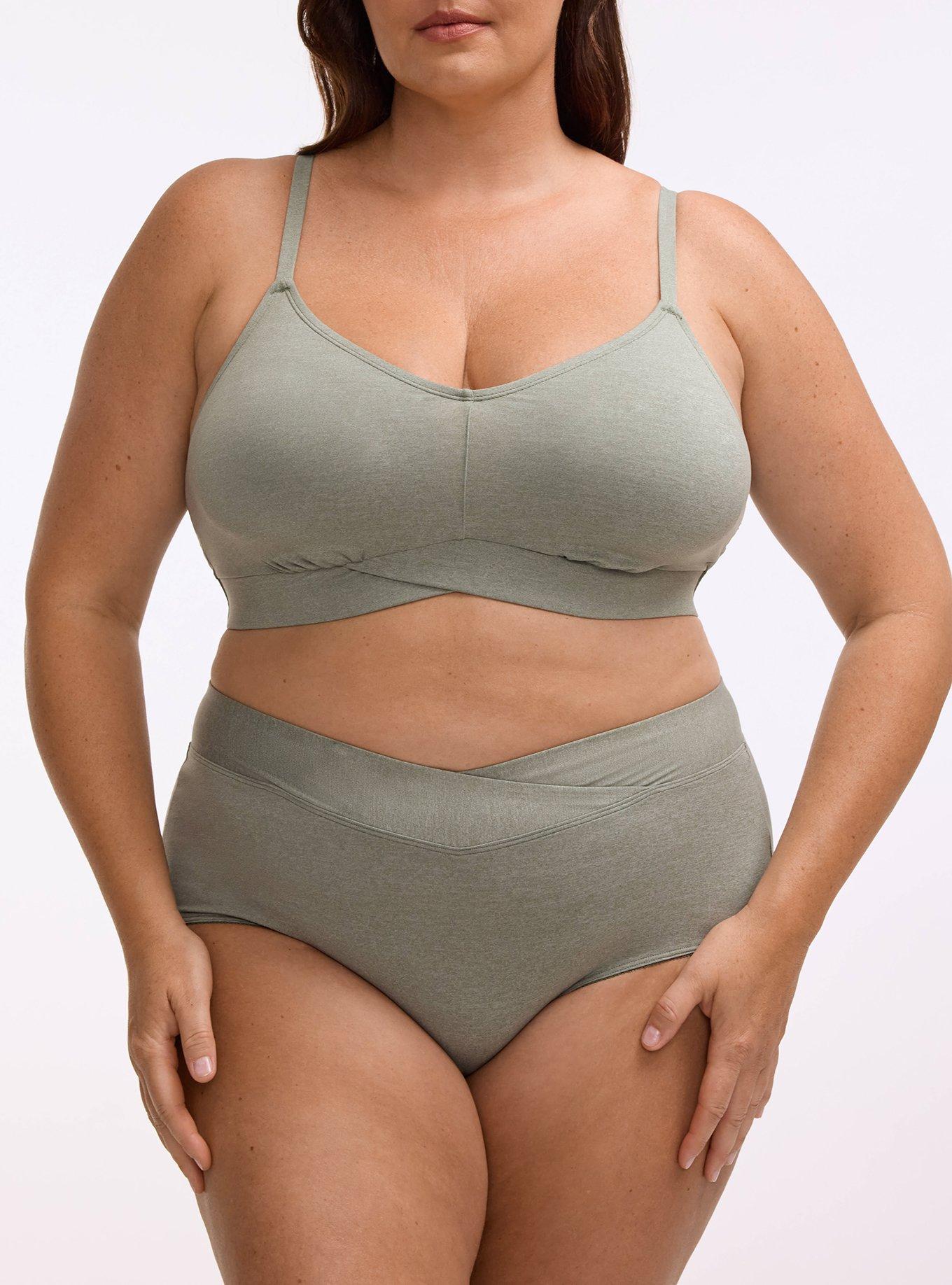 Microfiber Mid-Rise Brief Panty, AGAVE GREEN HEATHER, alternate