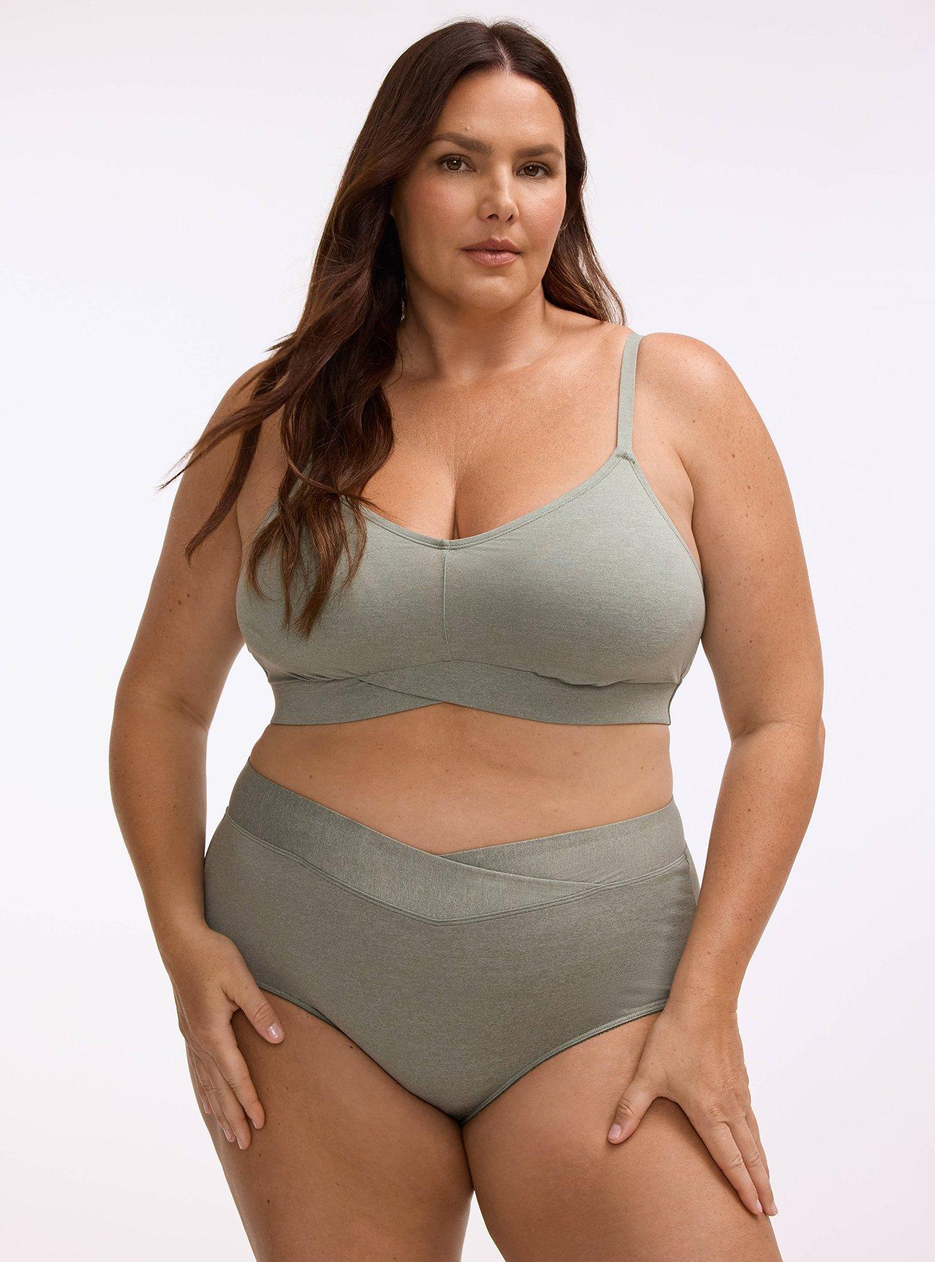 Microfiber Mid-Rise Brief Panty, AGAVE GREEN HEATHER, hi-res