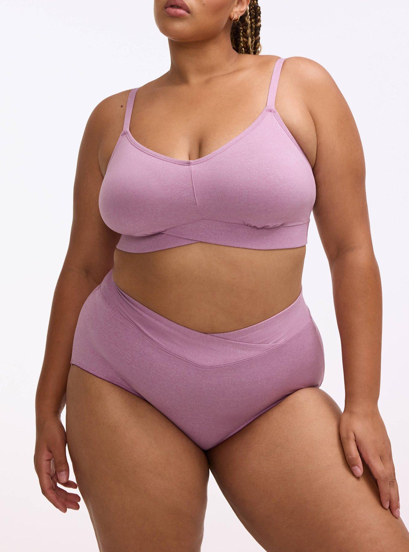Microfiber Mid-Rise Brief Panty, ARGYLE PURPLE HEATHER, alternate