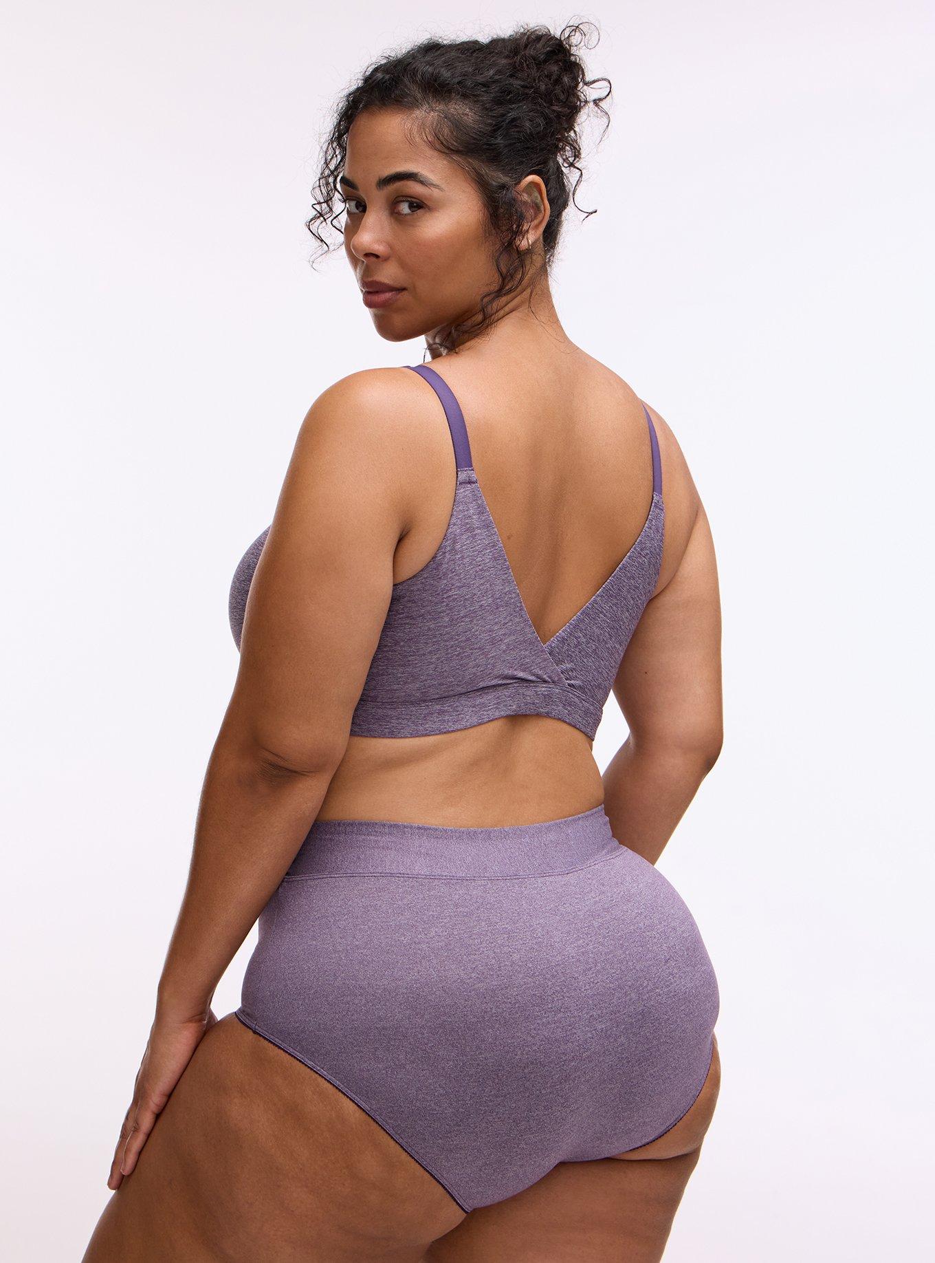 Microfiber Mid-Rise Brief Heather Panty, HEATHER BLACKBERRY, alternate