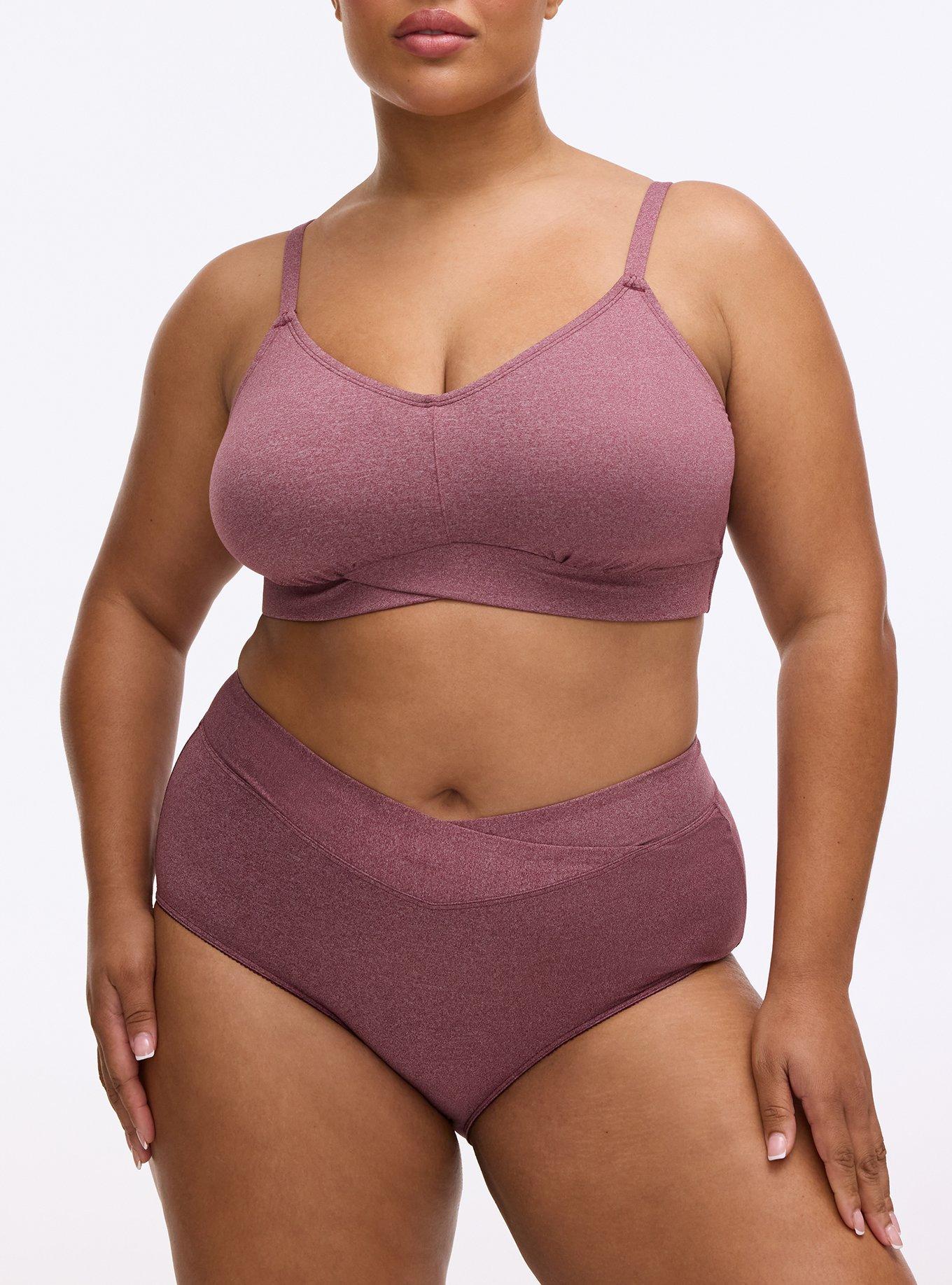 Microfiber Mid-Rise Brief Panty, MAROON BANNER HEATHER, alternate