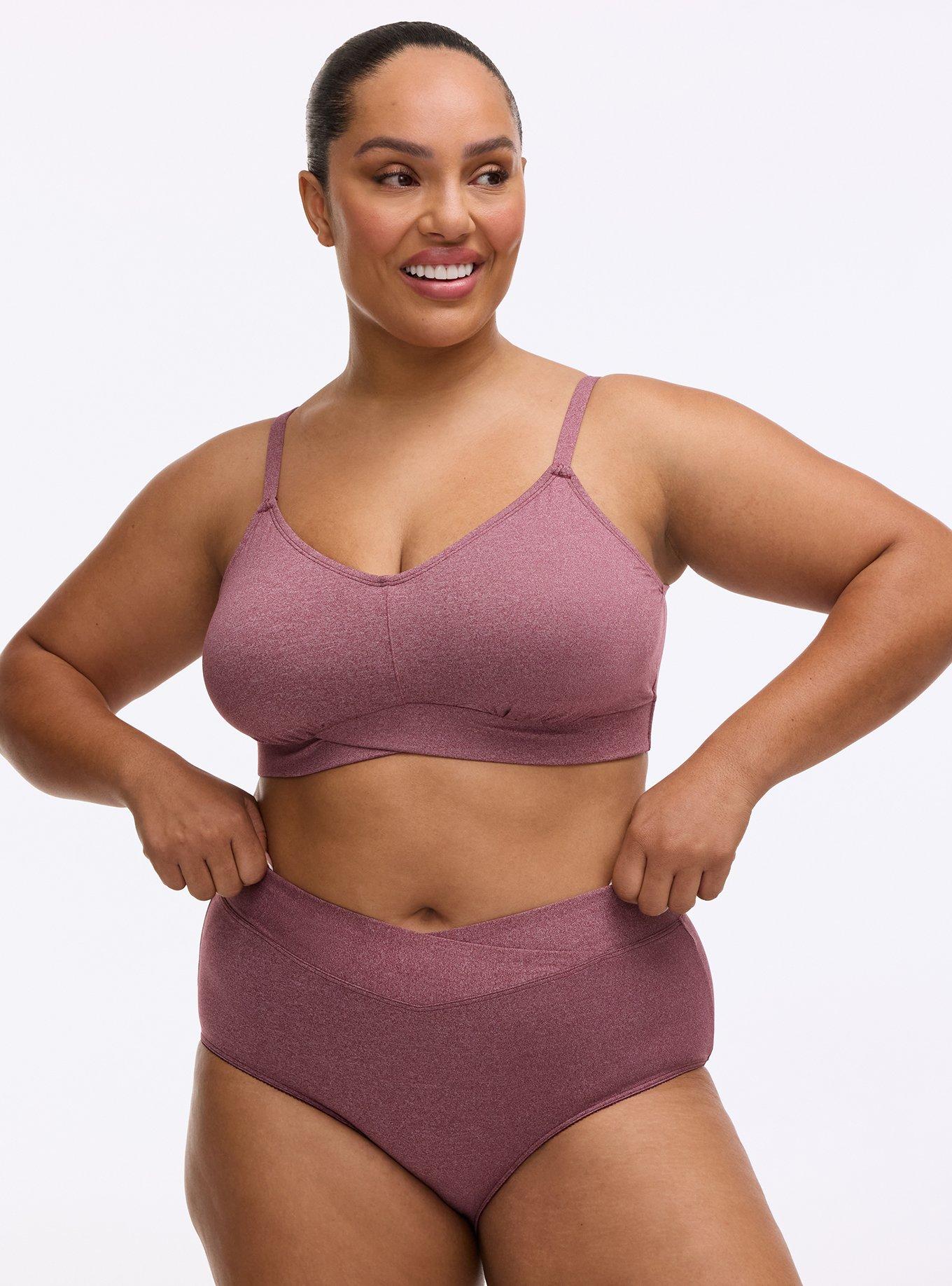 Microfiber Mid-Rise Brief Panty, MAROON BANNER HEATHER, hi-res