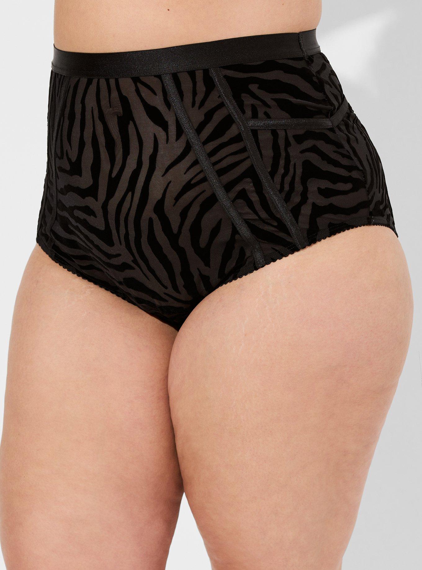 Plus Size - Flocked Mesh High Waist Brief Panty - Torrid