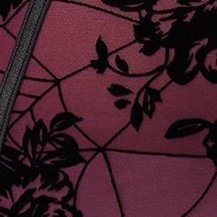 Flocked Mesh High-Waist Brief Panty, WEB ROSES FLORAL POTENT PURPLE / FLOCKING, swatch