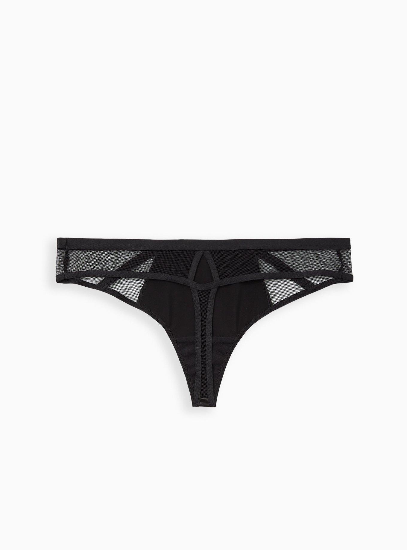 Women's Faux Leather Thong Panties