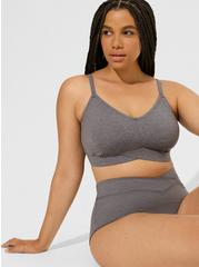 Plus Size Lightly Lined Heather Cross Front Bralette, NINE IRON, hi-res