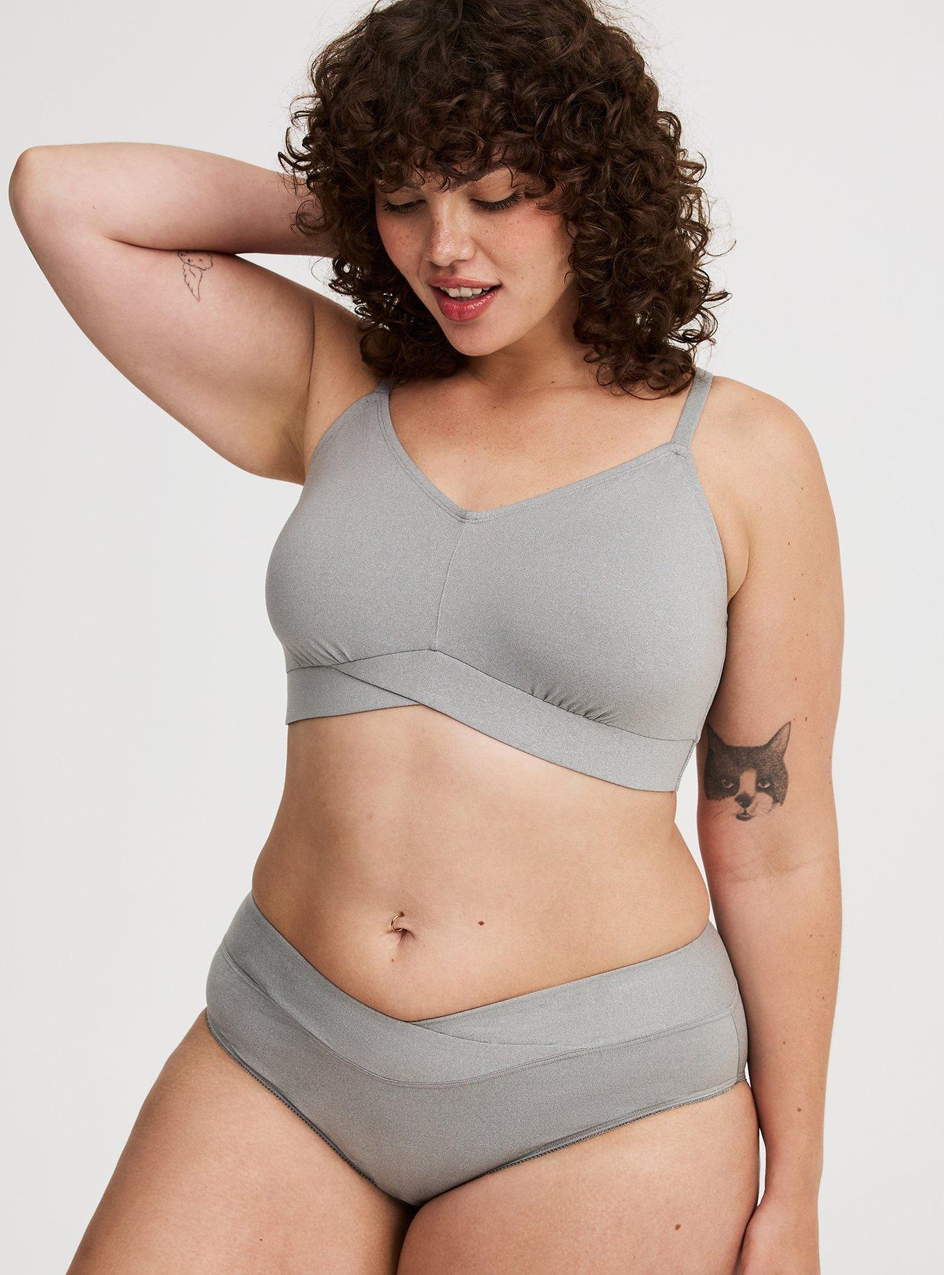 Lightly Lined Heather Cross Front Bralette