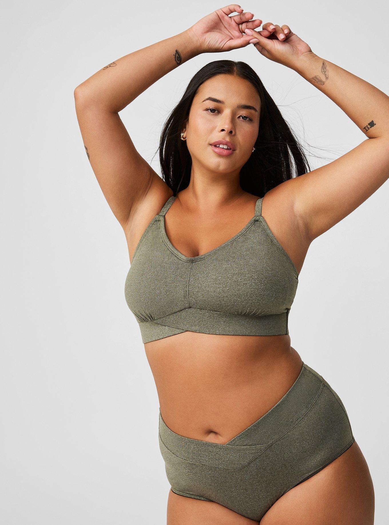 Lightly Lined Heather Cross Front Bralette