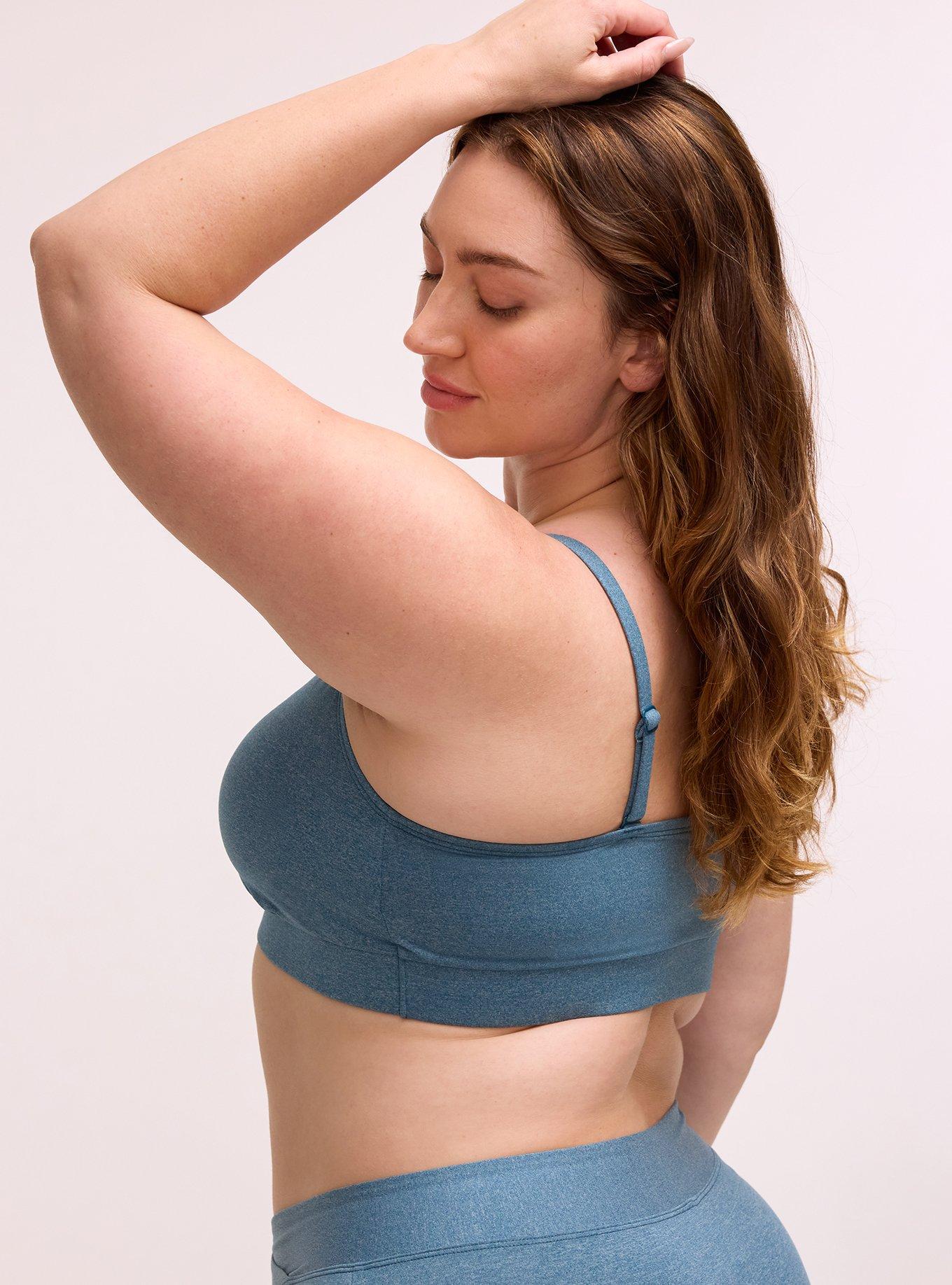 Lightly Lined Smooth Cross-Front Bralette, LEGION BLUE HEATHER, alternate
