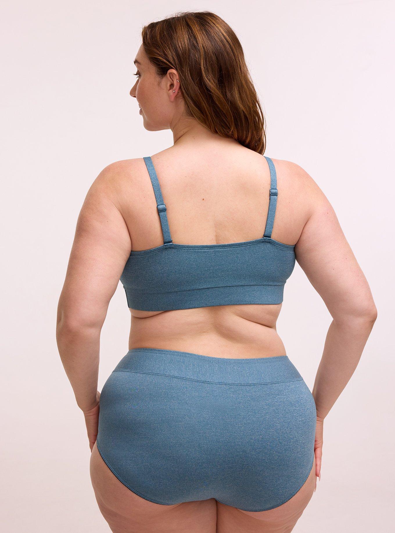 Lightly Lined Smooth Cross-Front Bralette, LEGION BLUE HEATHER, alternate