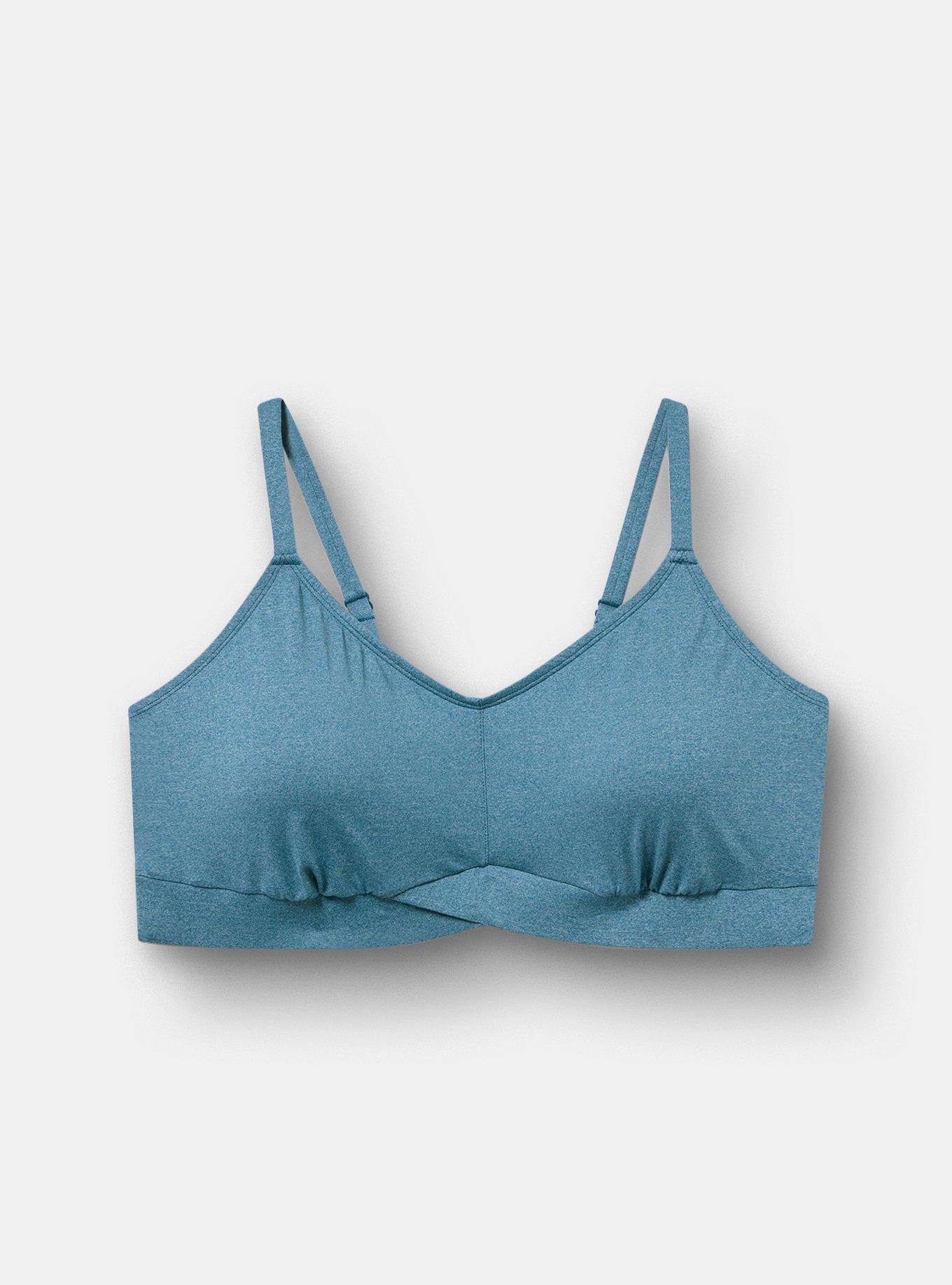 Lightly Lined Heather Cross Front Bralette, LEGION BLUE HEATHER, hi-res