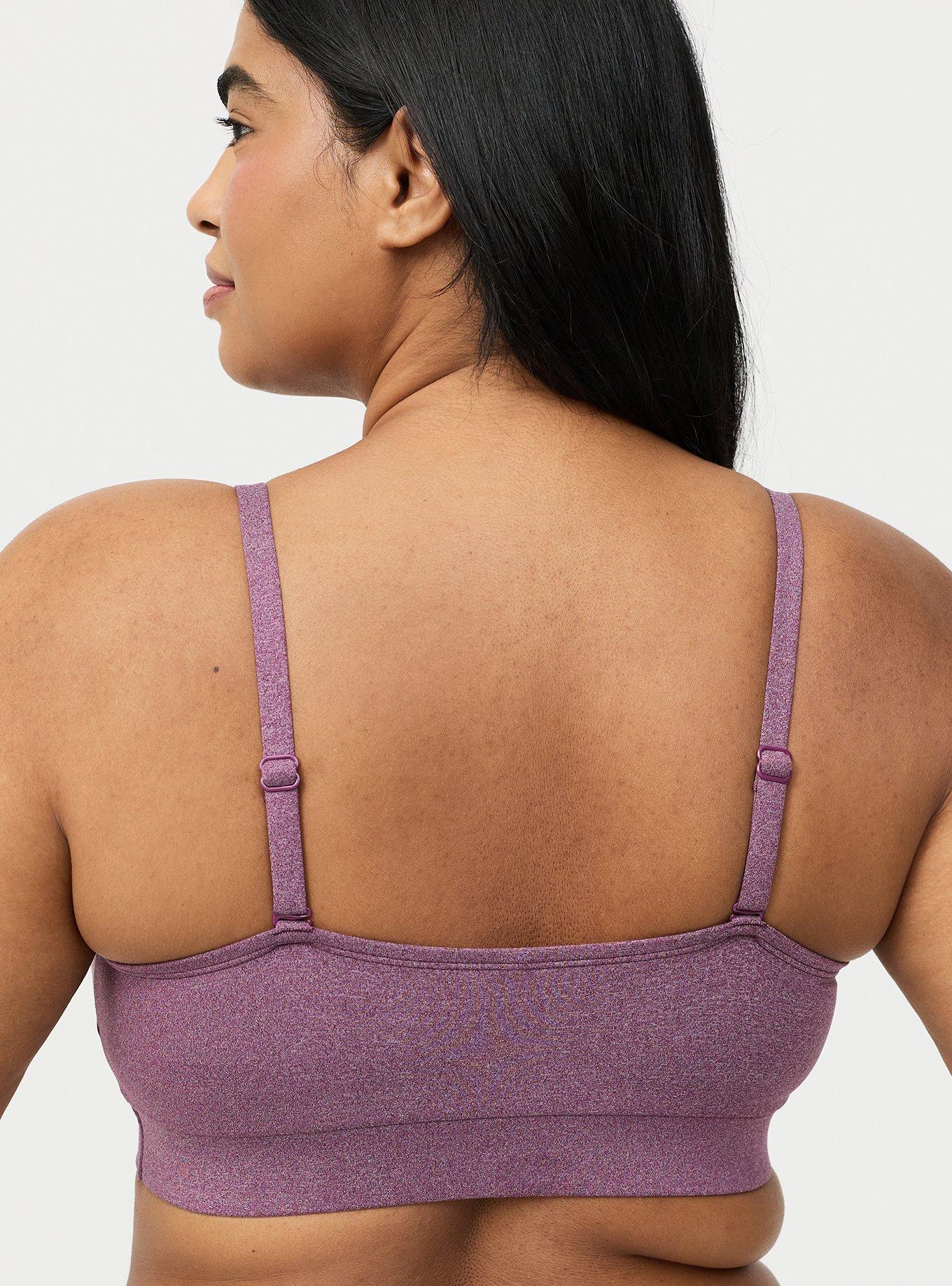 Lightly Lined Smooth Cross Front Bralette, WINTER BLOOM HEATHER, alternate