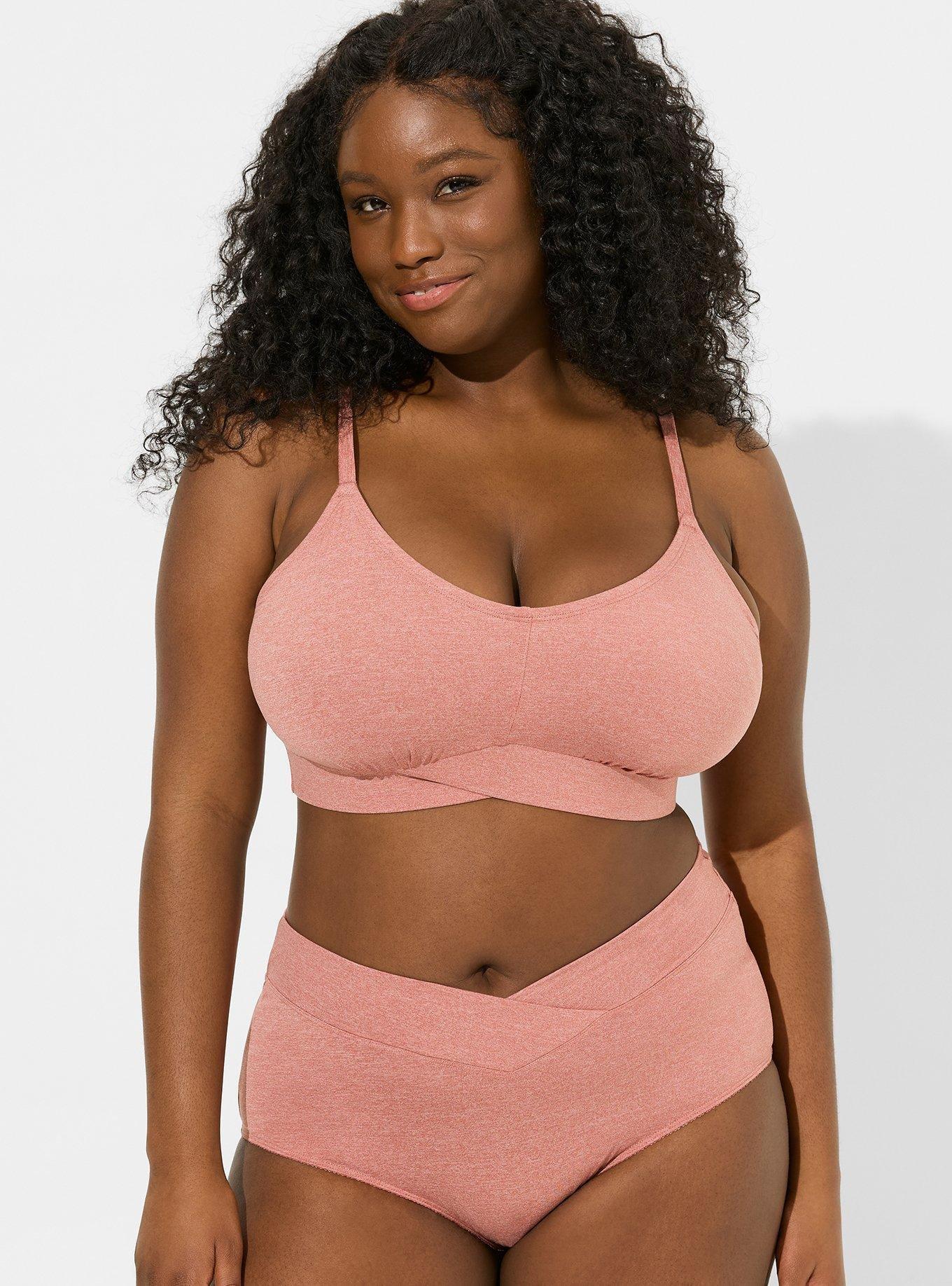 Lightly Lined Heather Cross Front Bralette