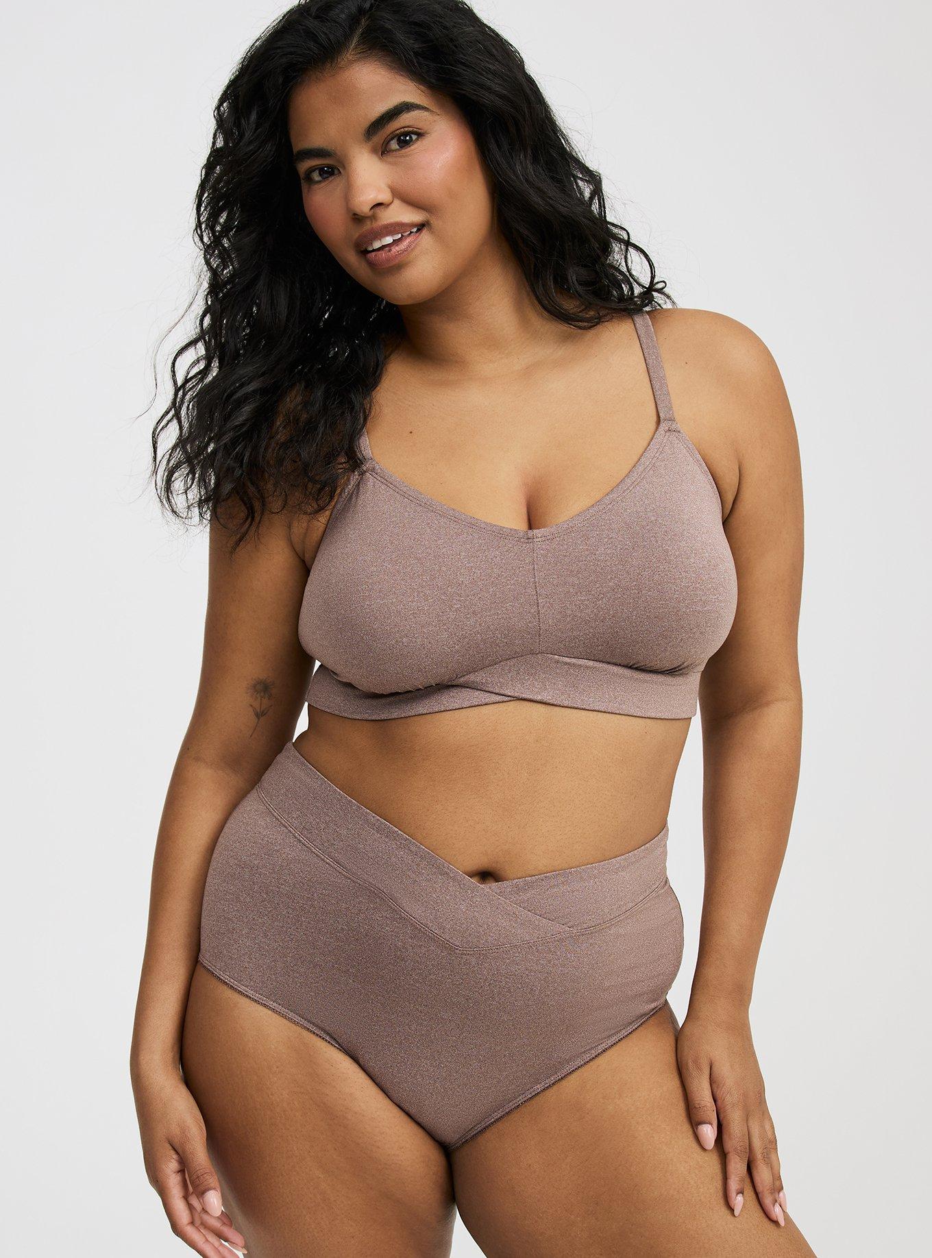 Lightly Lined Heather Cross Front Bralette