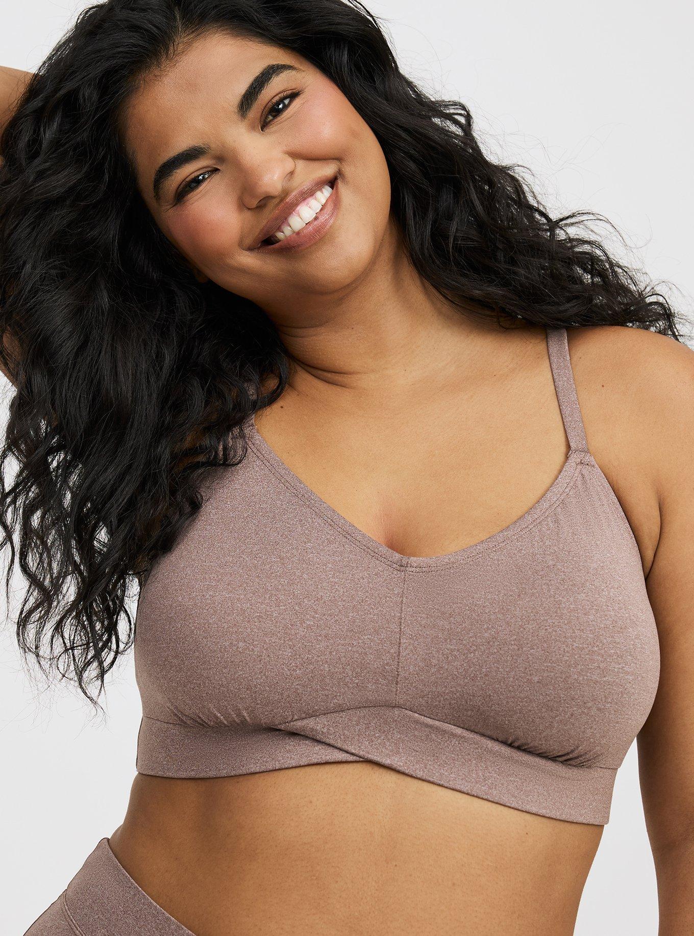 Lightly Lined Heather Cross Front Bralette