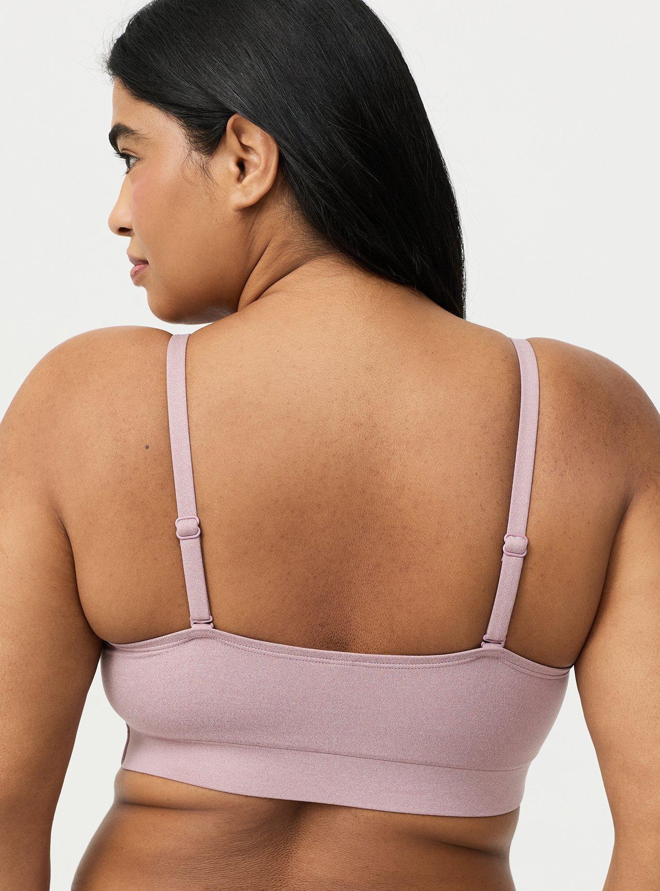 Lightly Lined Smooth Cross Front Bralette, TOADSTOOL HEATHER, alternate