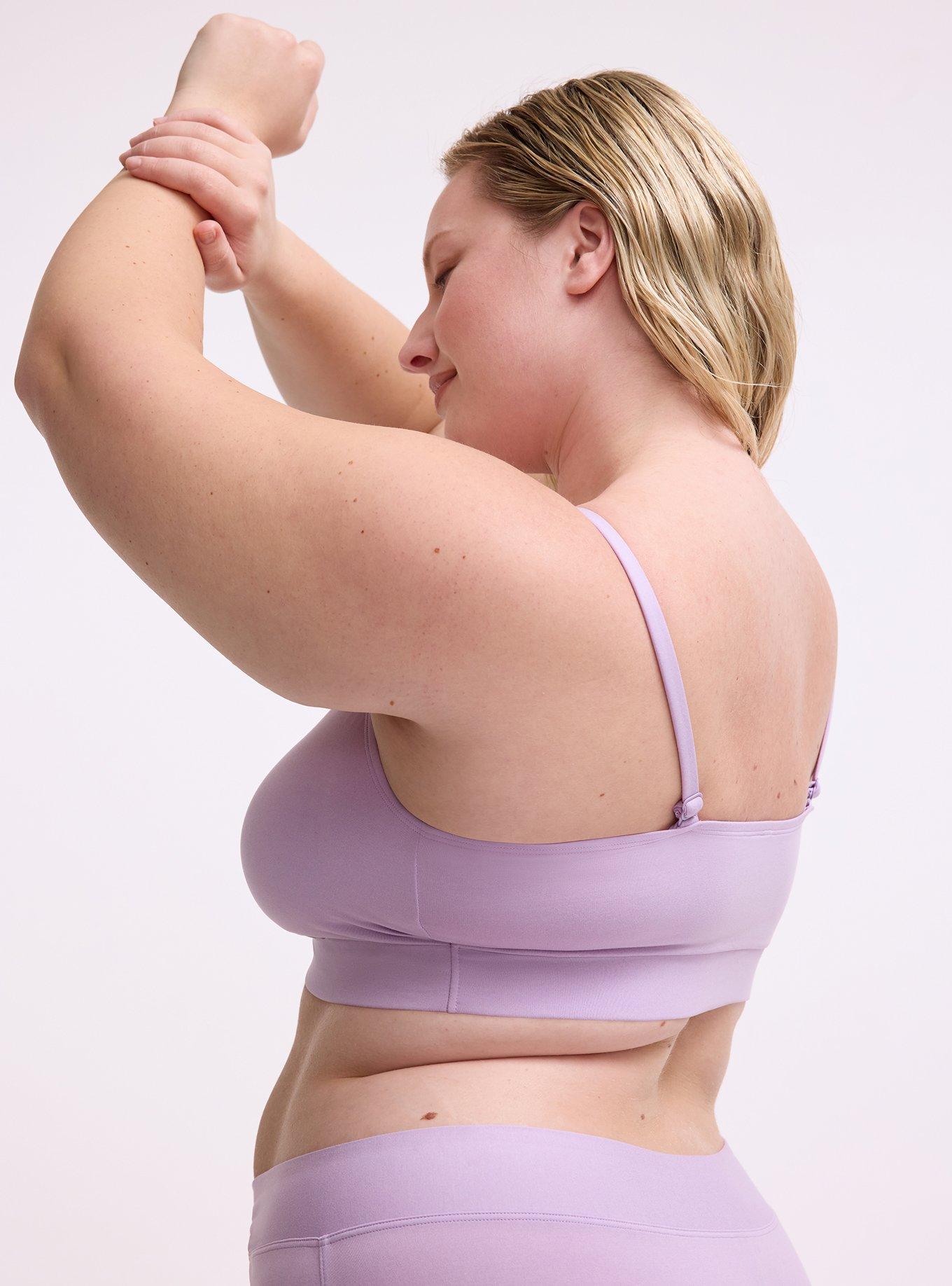 Lightly Lined Smooth Cross Front Bralette, LAVENDULA HEATHER, alternate