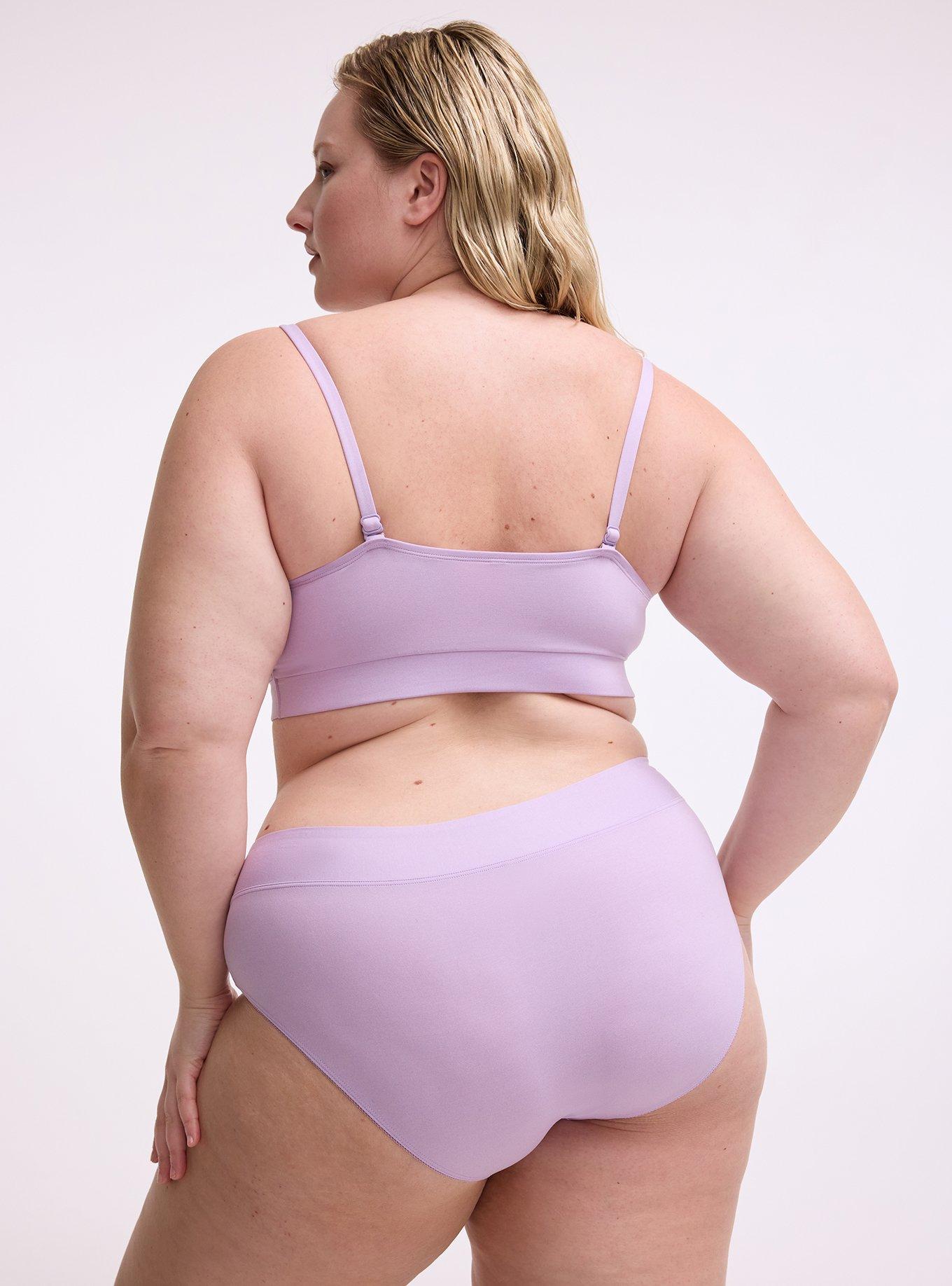 Lightly Lined Smooth Cross Front Bralette, LAVENDULA HEATHER, alternate